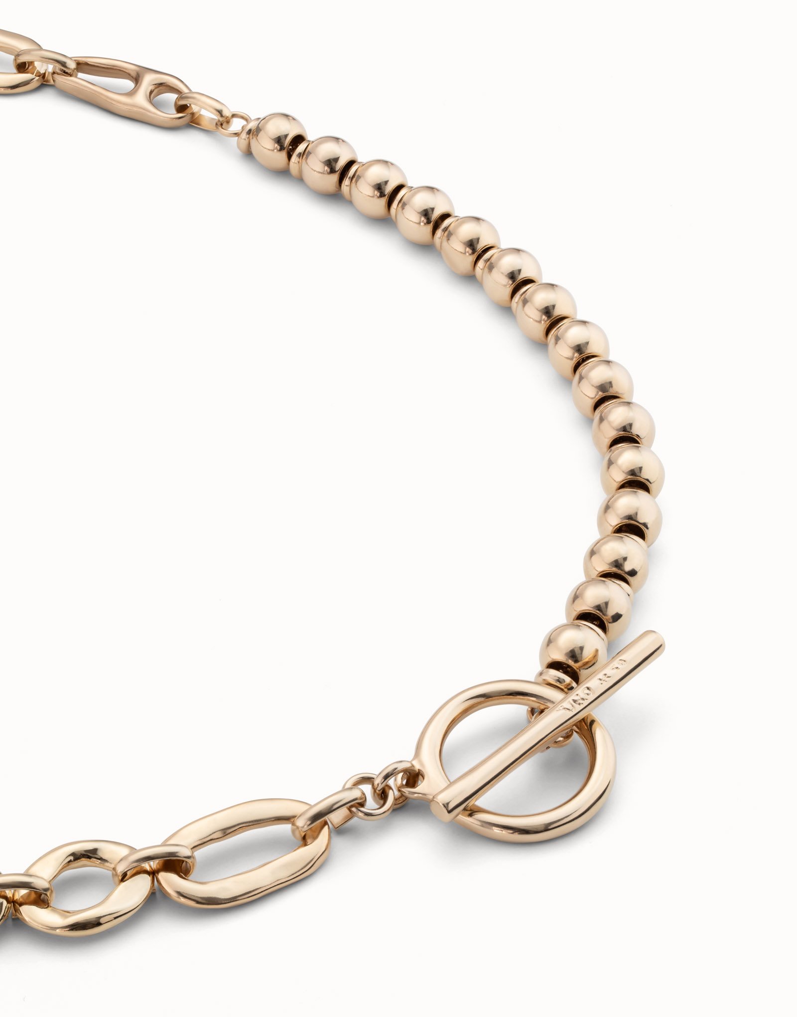 18K gold-plated long necklace with links | UNOde50