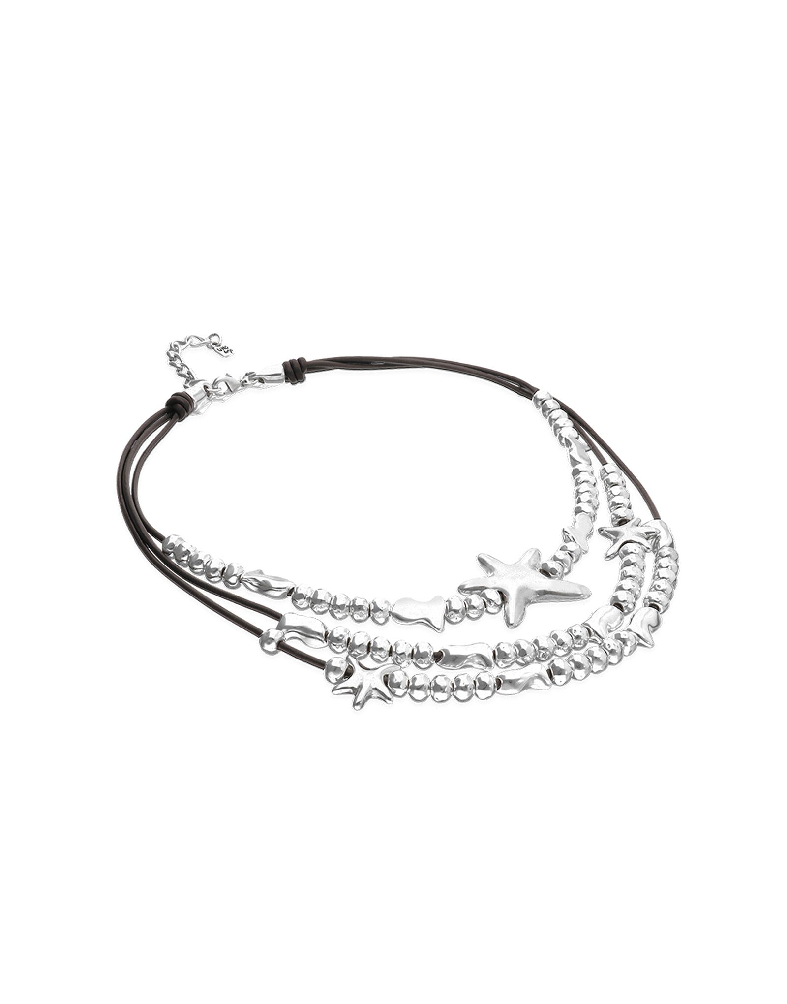 Multi-strand leather necklace with starfish