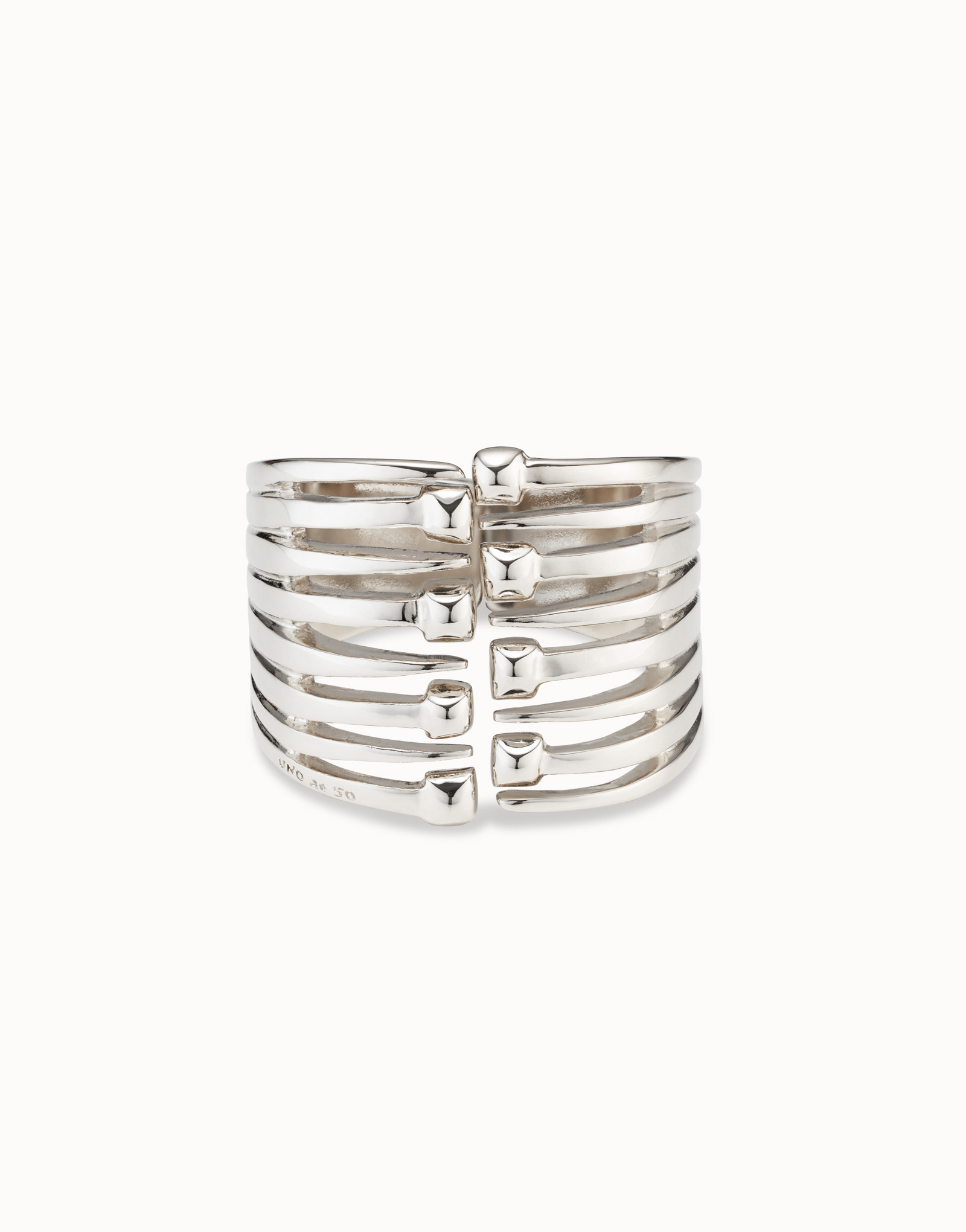 Bracciale placcato argento Sterling con varie teste di chiodo, Argent, large image number null