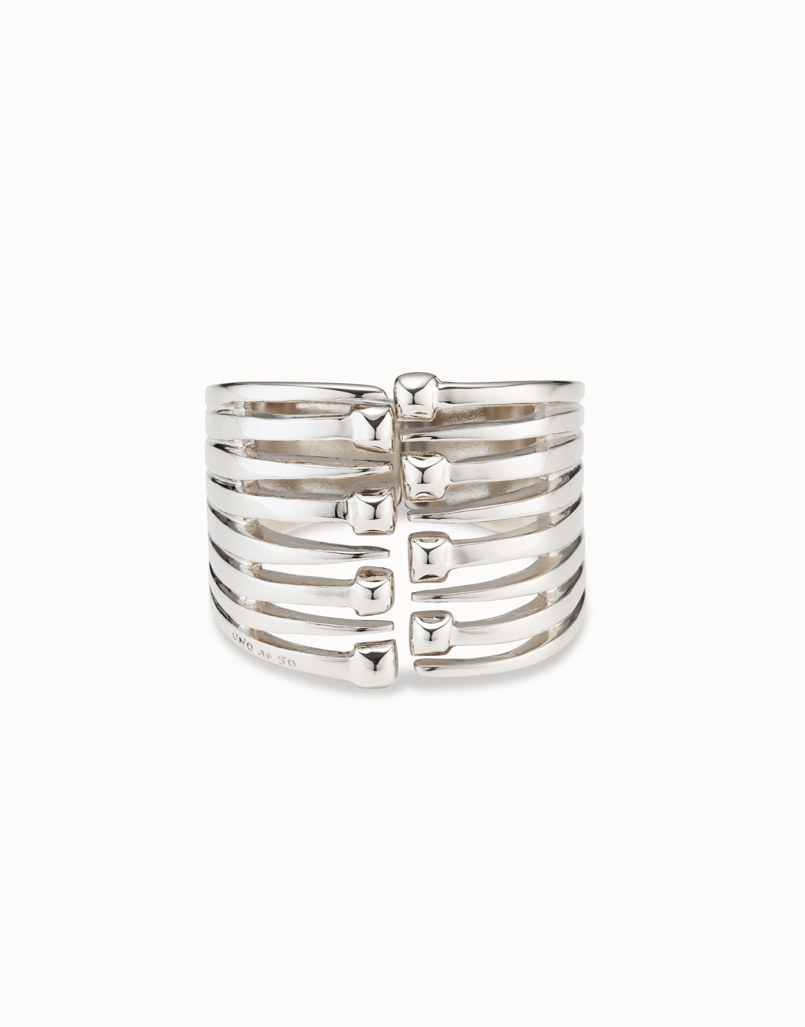 Bracciale placcato argento Sterling con varie teste di chiodo, Argent, large image number null