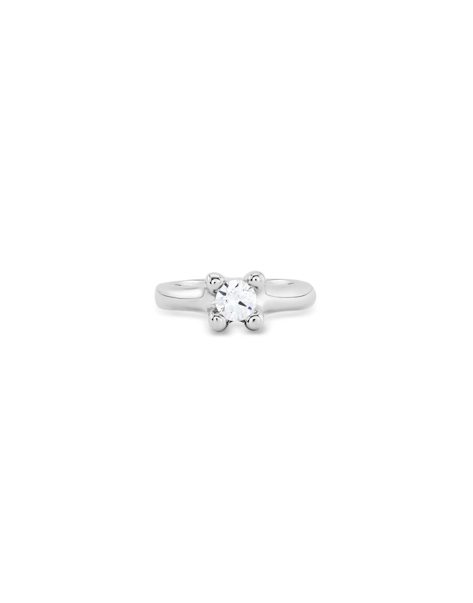 Sterling silver-plated ring with white cubic zirconia | UNOde50