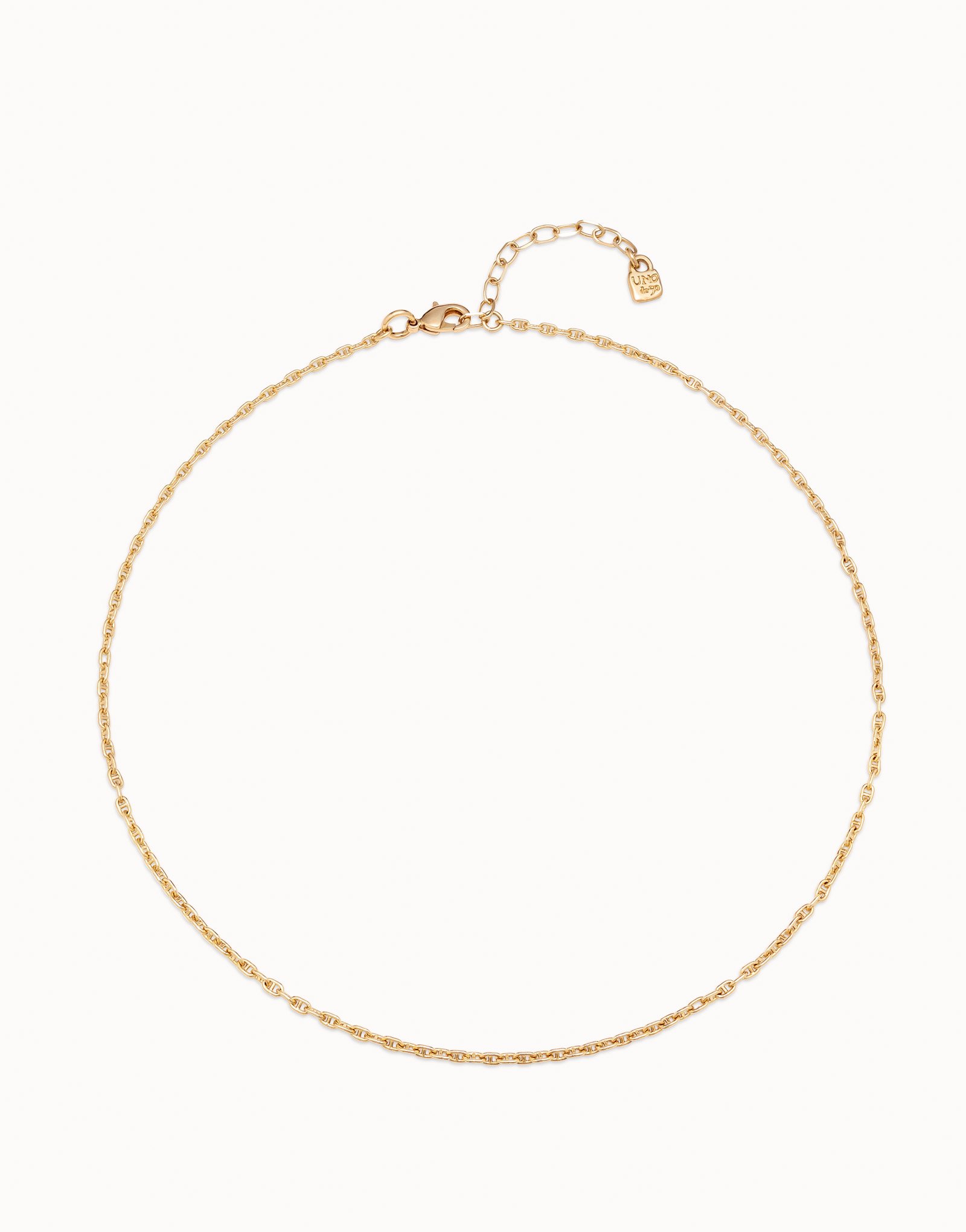 18K gold-plated short link chain, Golden, large image number null