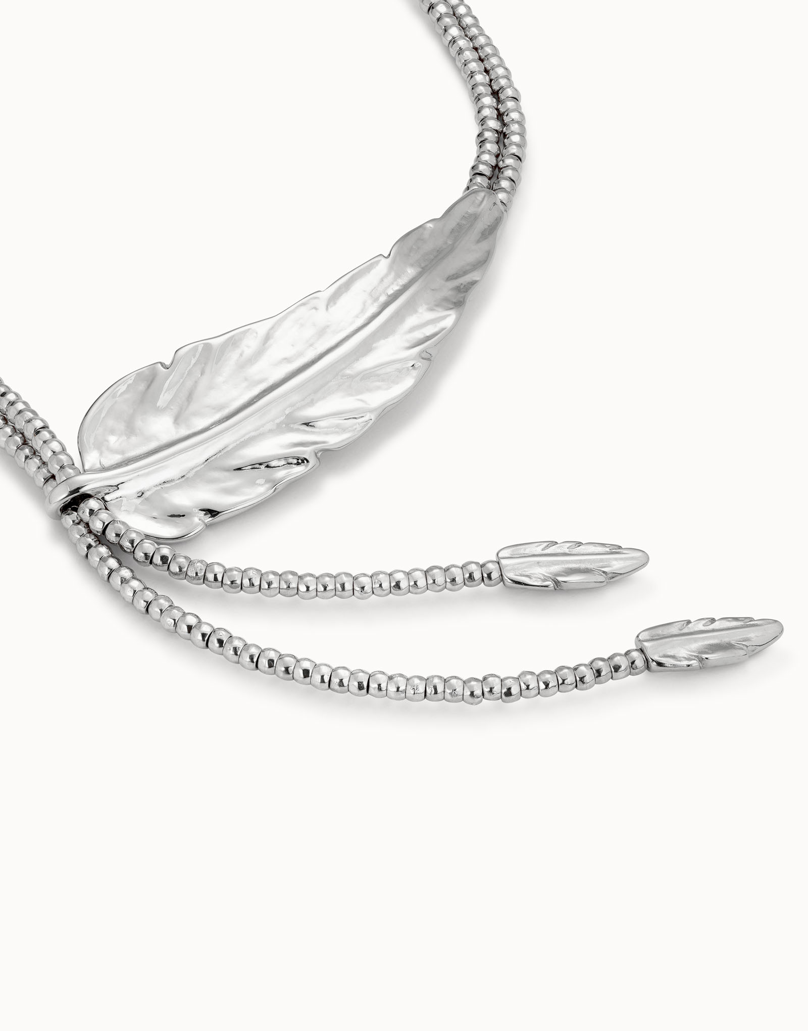 Long sterling silver-plated necklace, Silver, large image number null