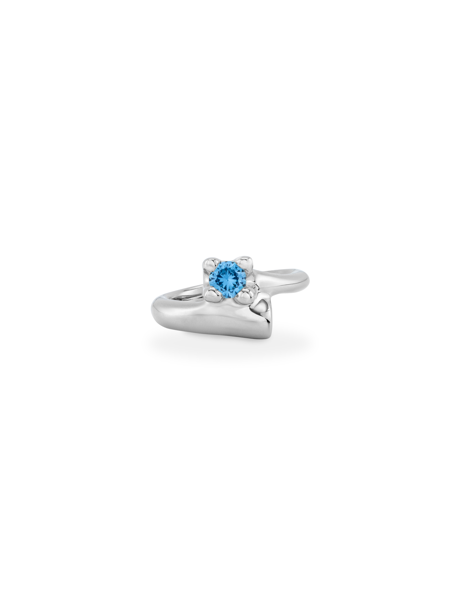 Anello placcato argento Sterling con zirconia blu, Argent, large image number null