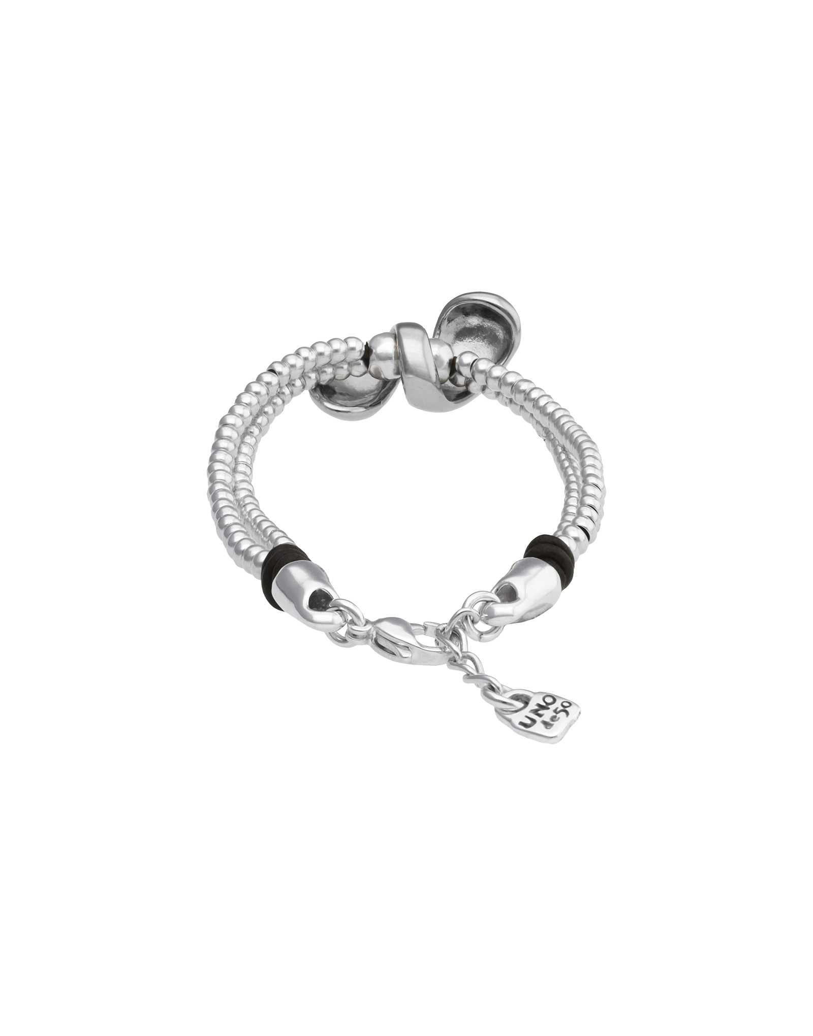 Double-strand bracelet with lobster clasp and two drops