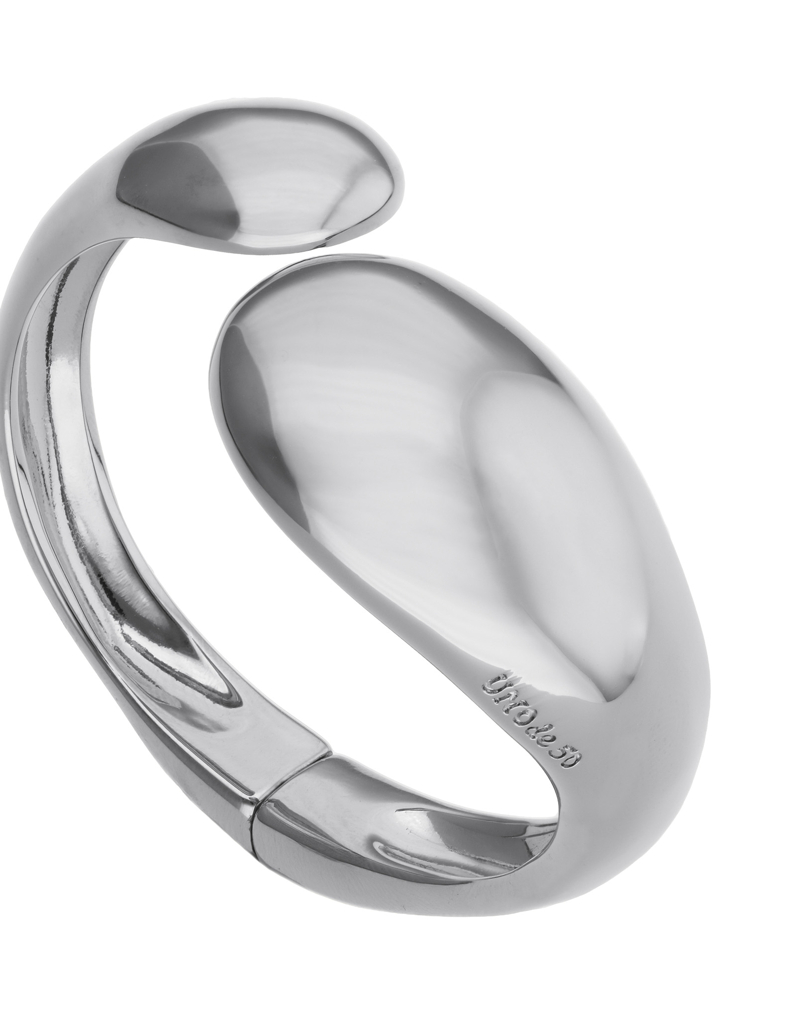 Bangle bracelet with two irregular drops