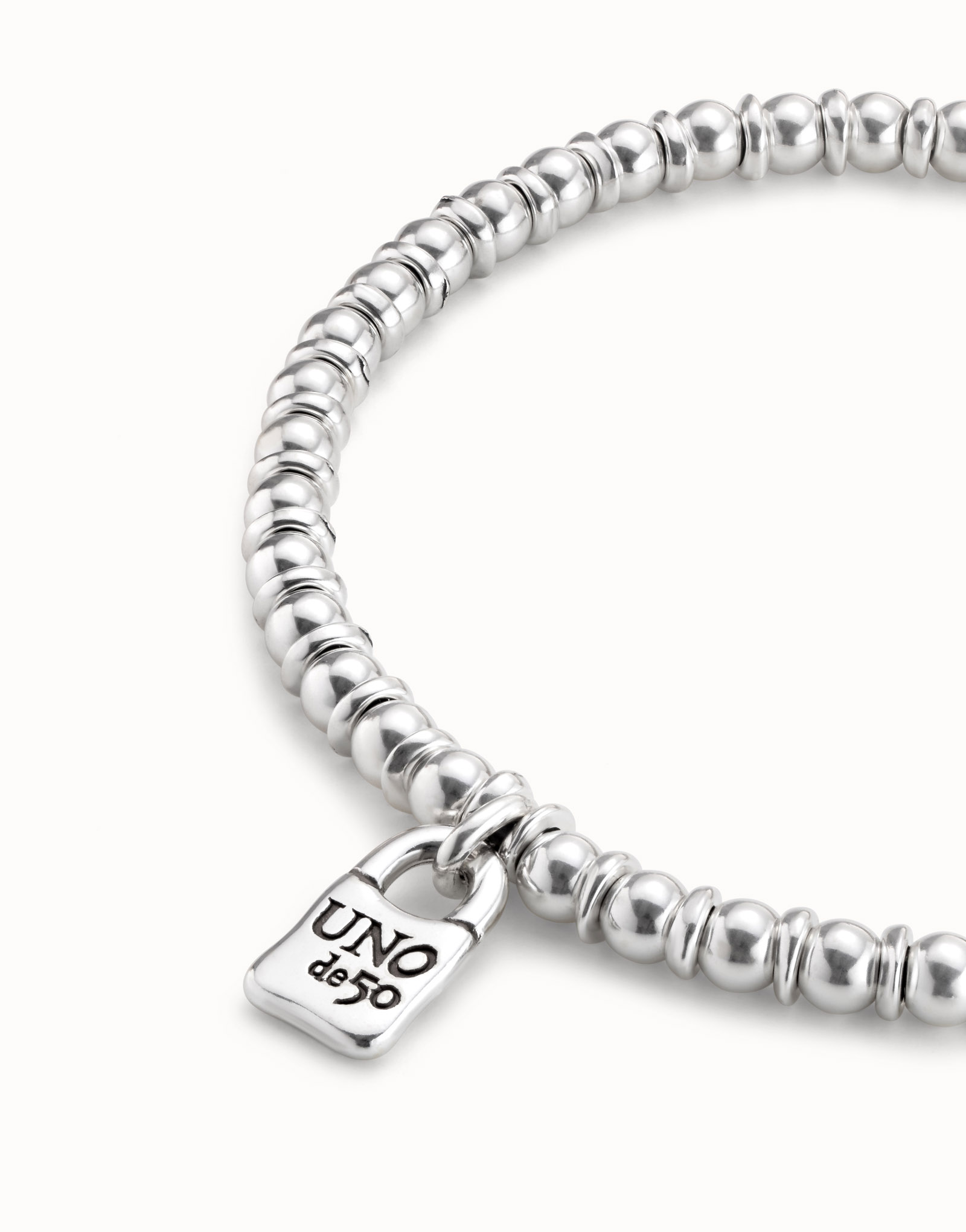 Sterling silver-plated necklace with padlock charm, Silver, large image number null