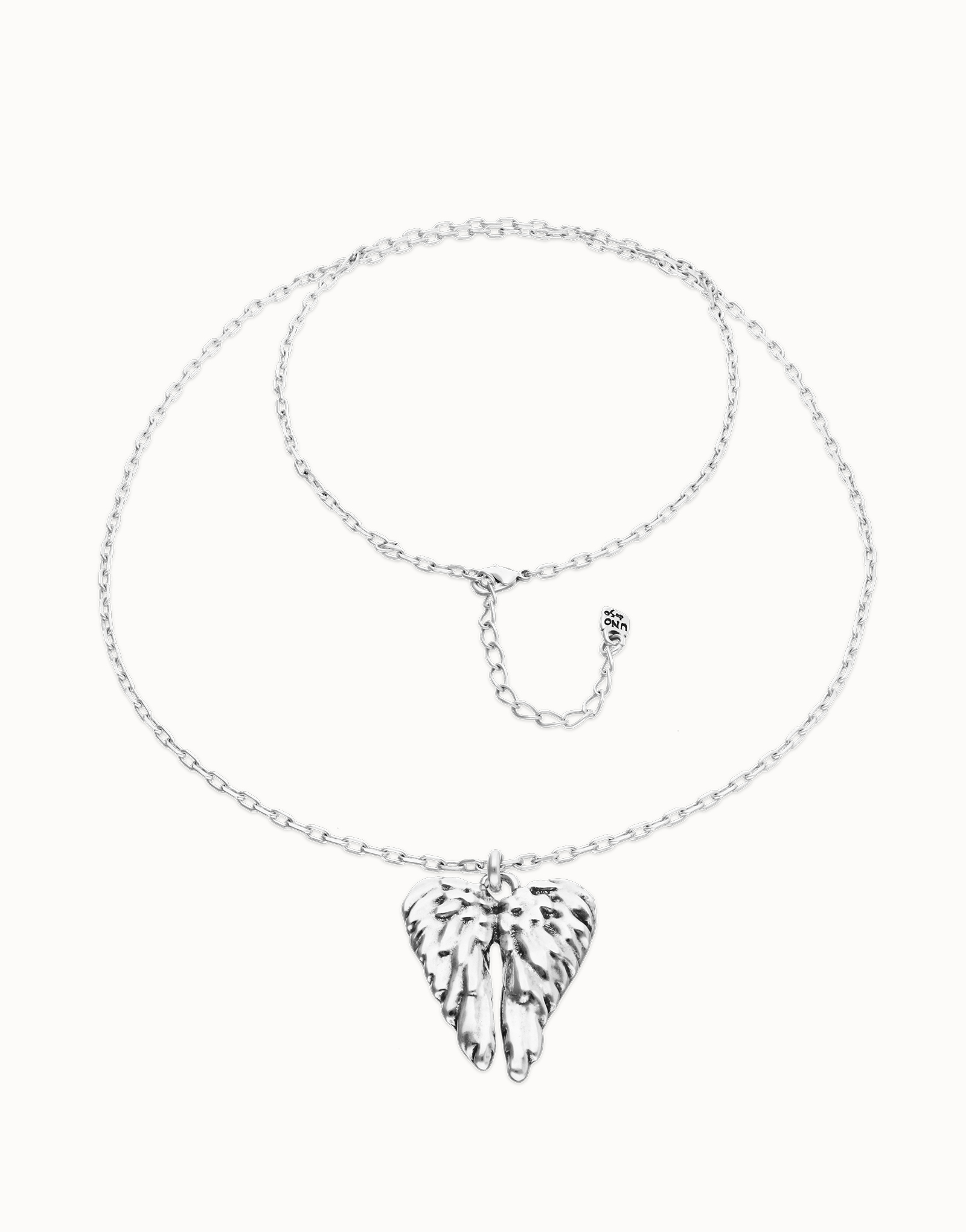 Long necklace with wing detail, Silver, large thumbnail