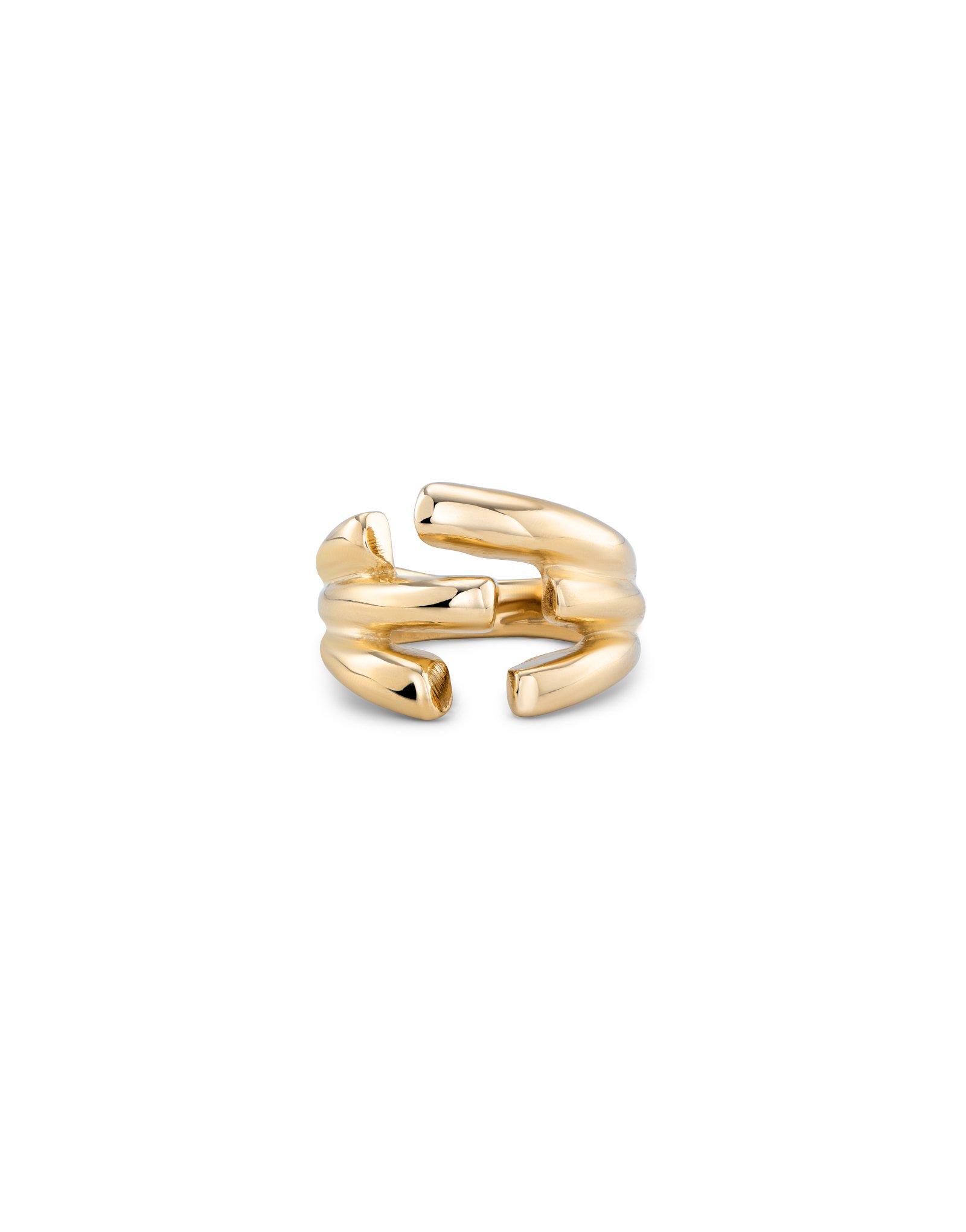 18K gold-plated ring, Golden, large image number null