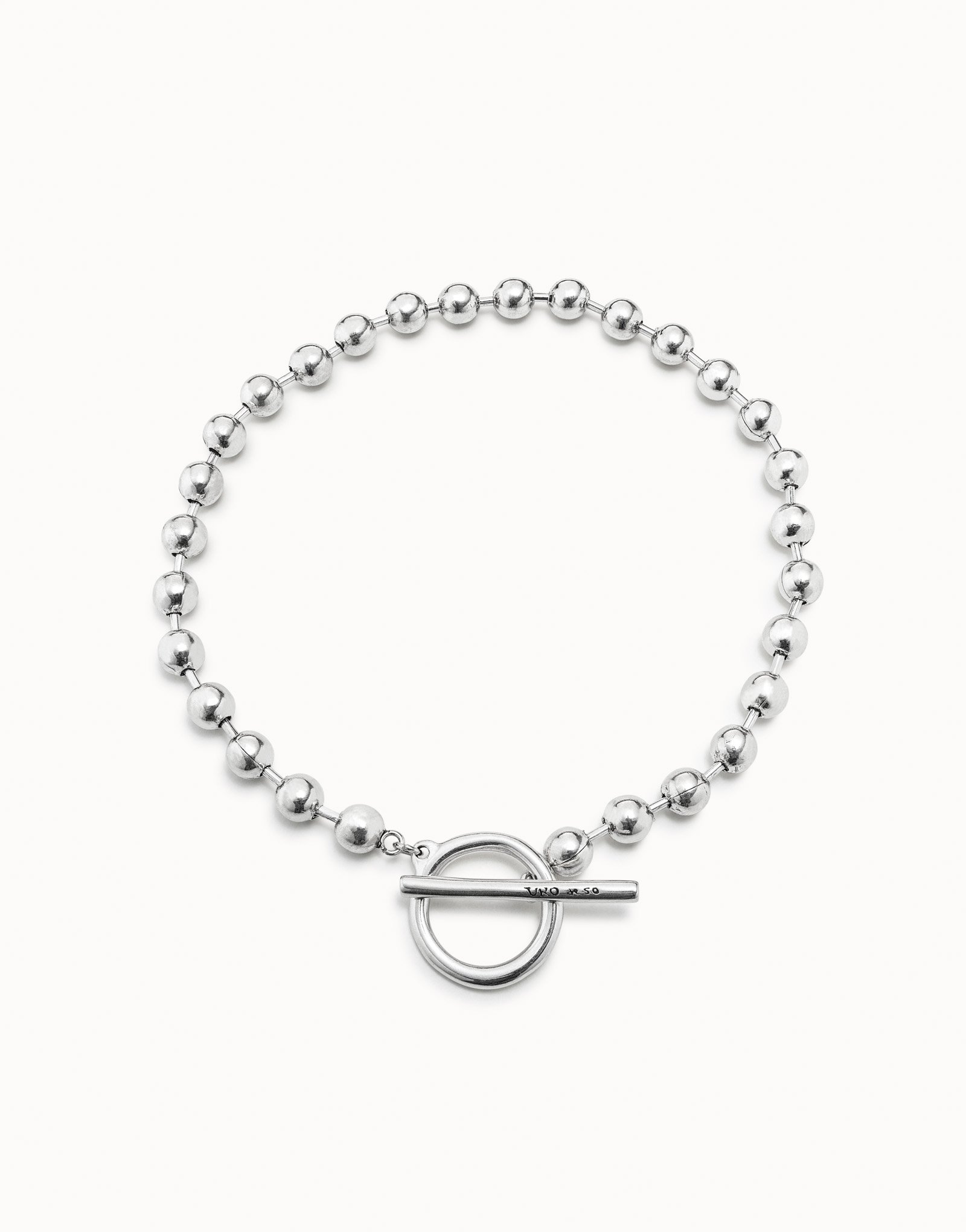 Sterling silver-plated short chain necklace, Silver, large image number null