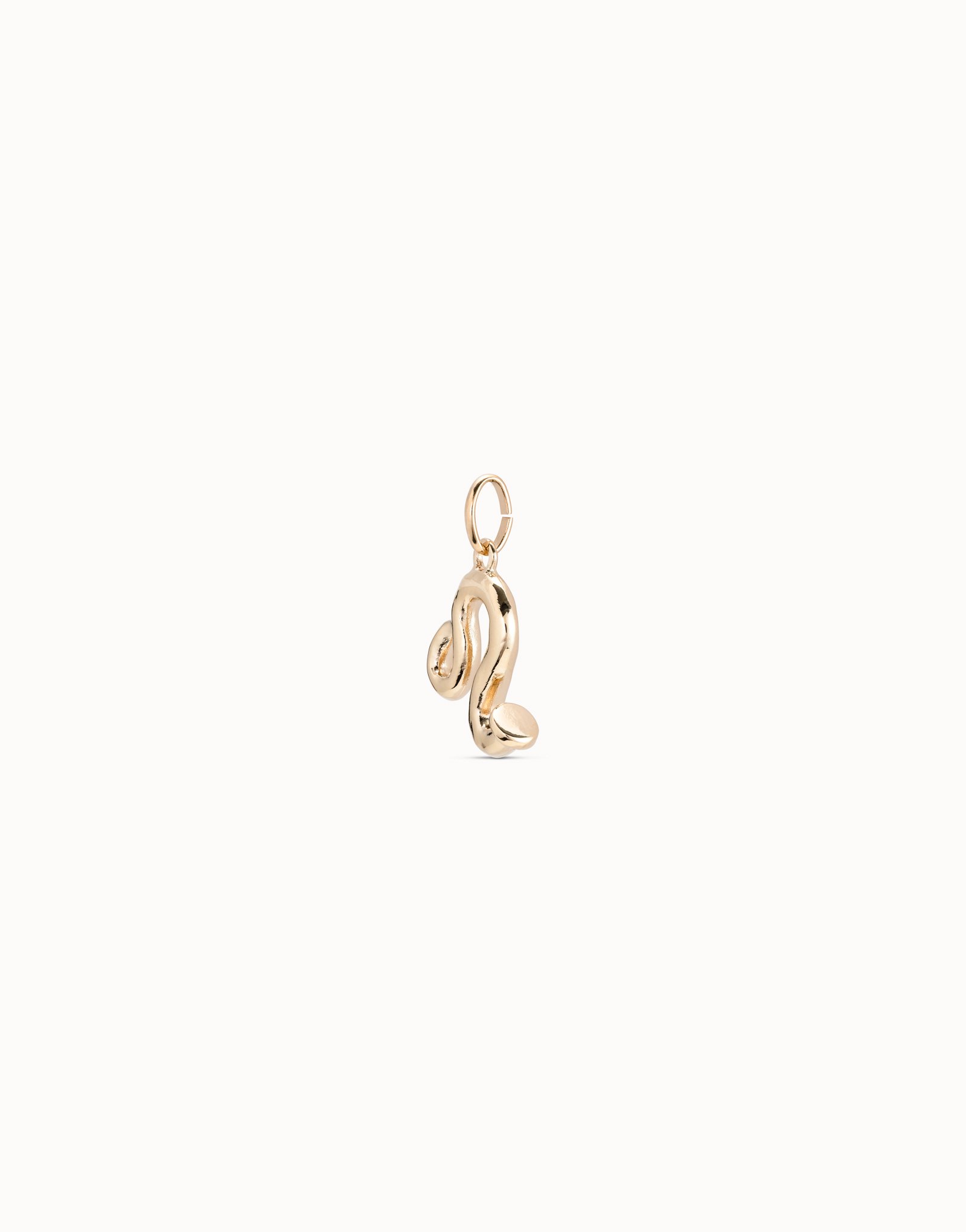 Charm bañado en oro de 18k con forma de signo leo, Dorado, large image number null