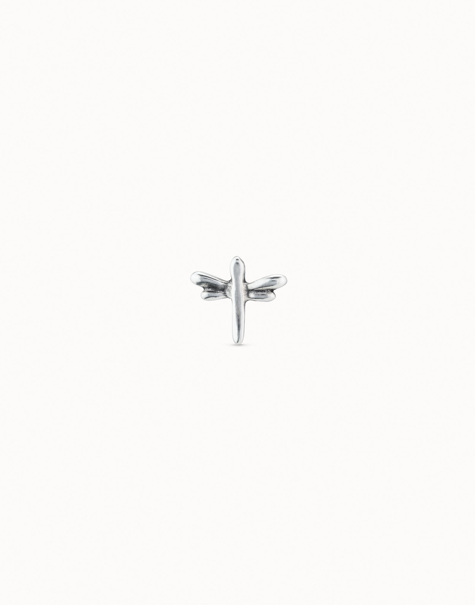 Sterling silver-plated dragonfly piercing, Silver, large image number null