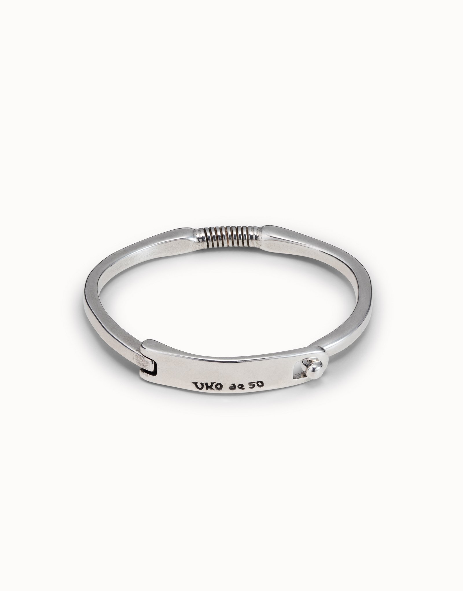 Sterling silver-plated rigid bracelet, , large image number null