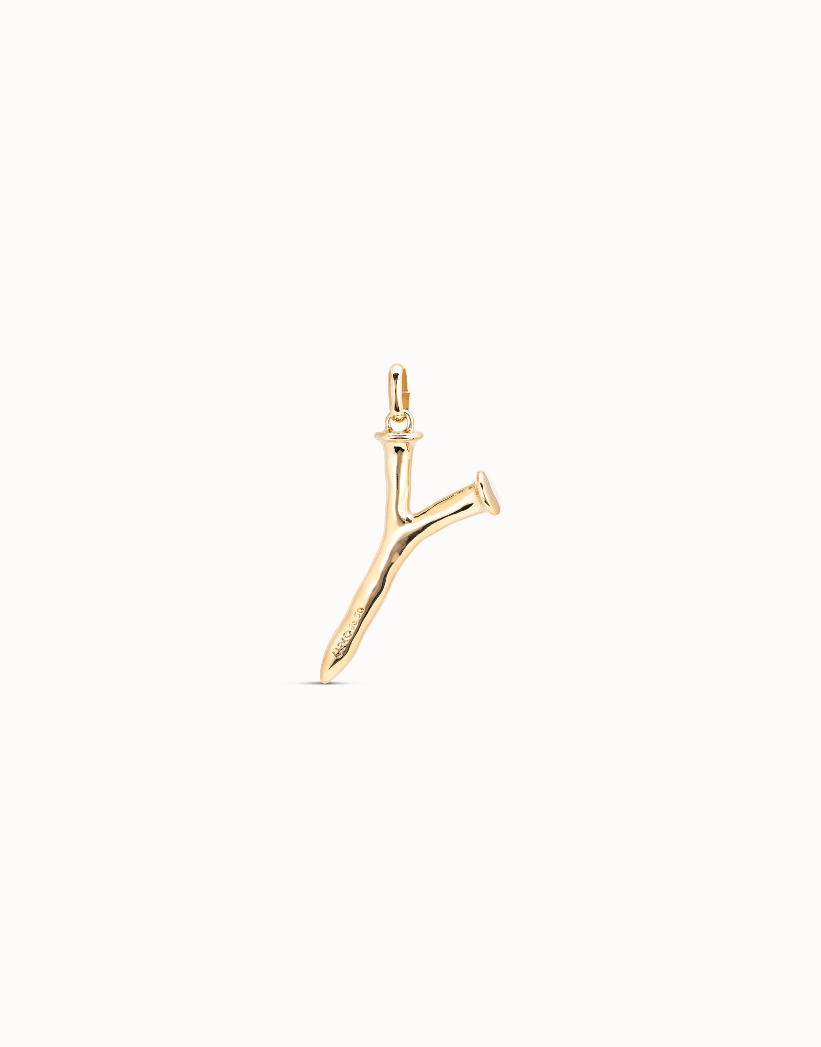 18K gold-plated letter Y pendant, Golden, large image number null