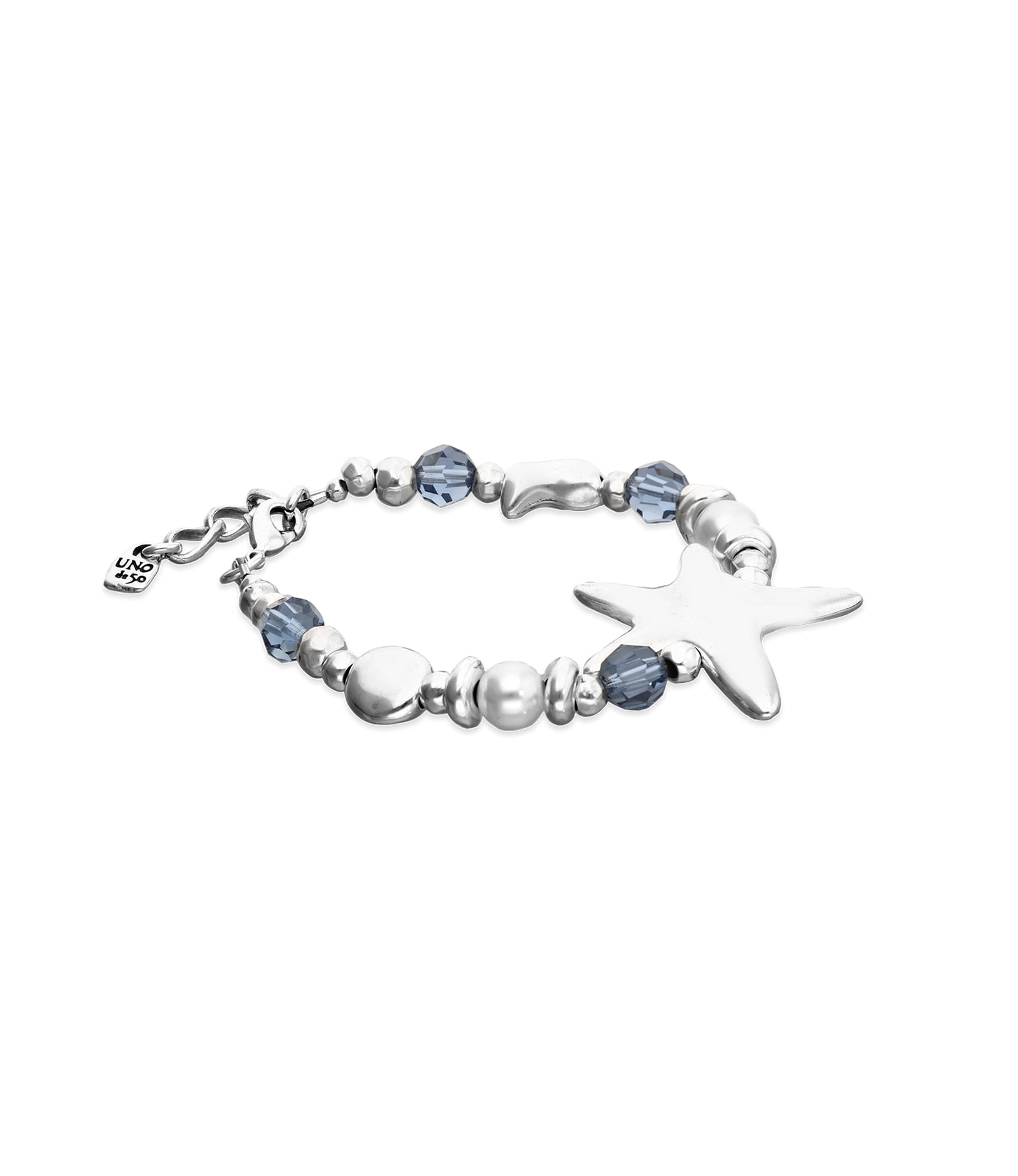 Elastic bracelet with blue crystals and starfish