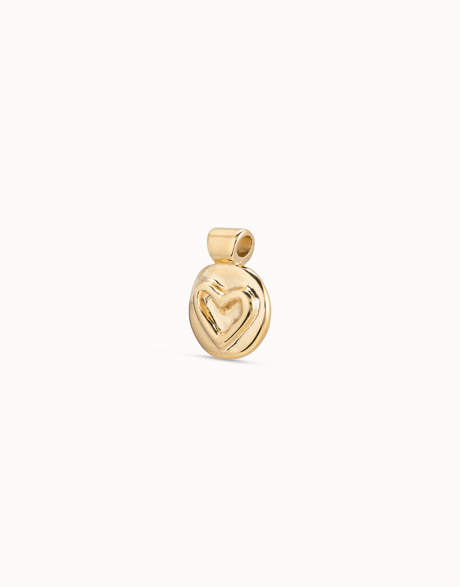 18K gold-plated heart charm, Golden, large image number null