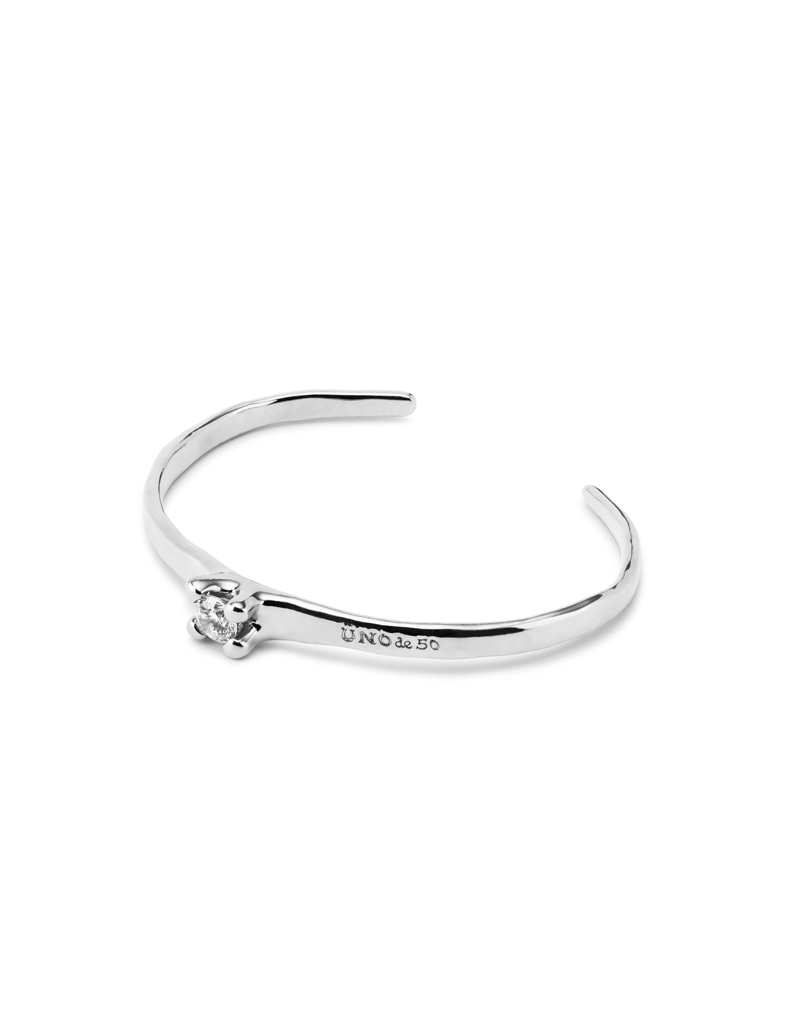 Bracciale rigido placcato oro 18k con zirconia bianca, Argent, large image number null