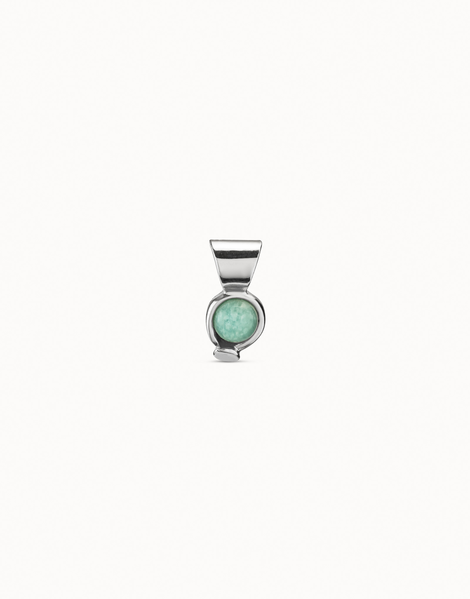 Sterling silver-plated charm with amazonite stone, Silver, large image number null