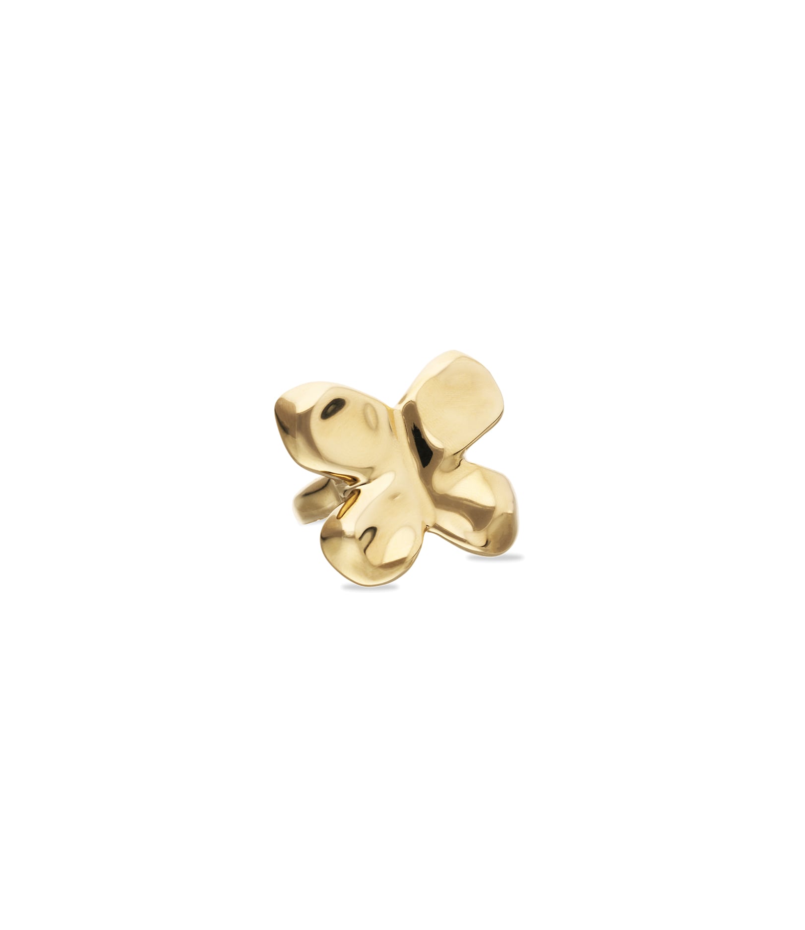 Anillo maxi ba&ntilde;ado en oro 18k con forma de mariposa