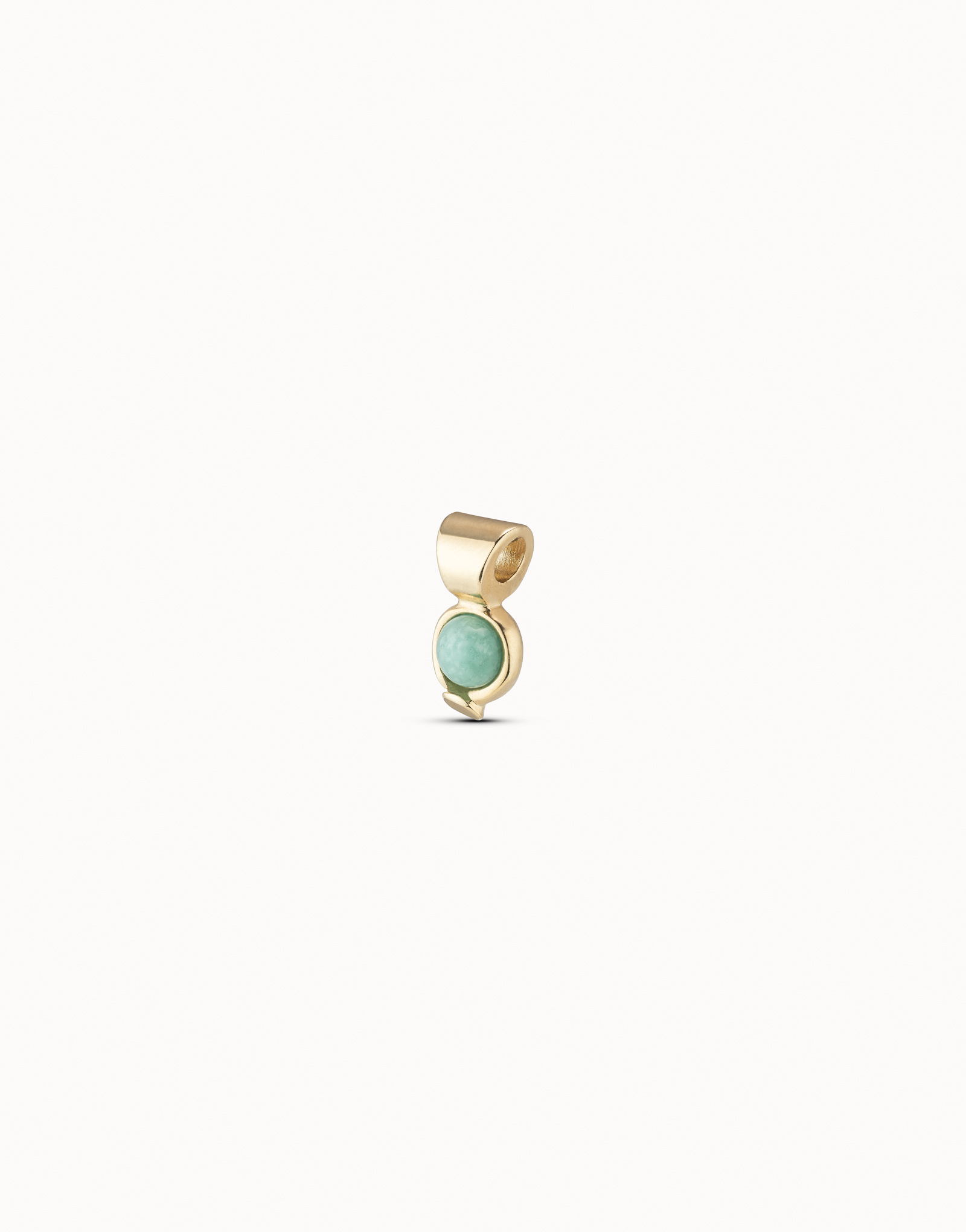 18K gold-plated charm with blue stone, Golden, large image number null