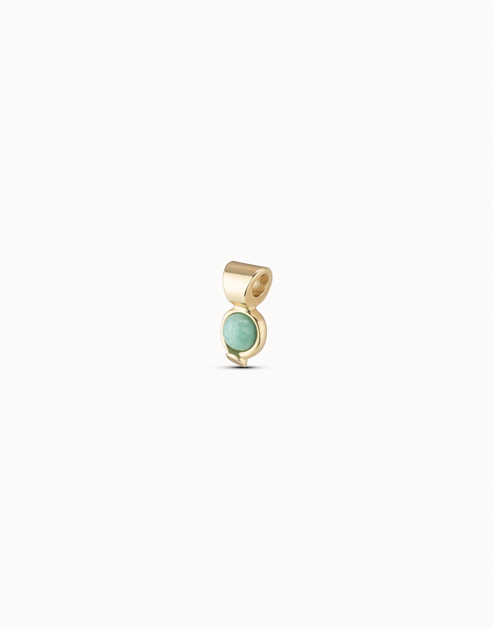 18K gold-plated charm with amazonite stone, Golden, large image number null