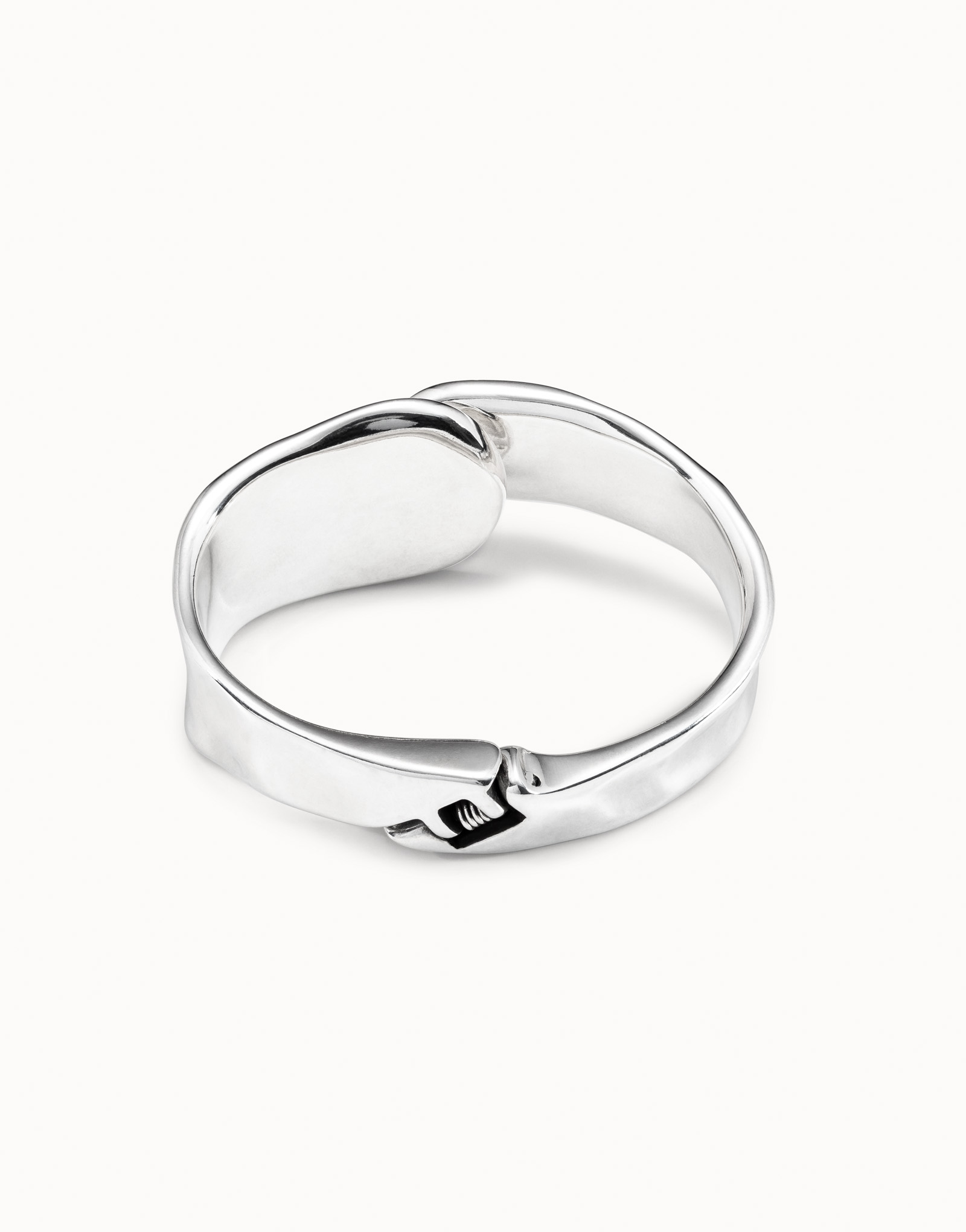 Sterling silver-plated rigid bracelet, Silver, large image number null