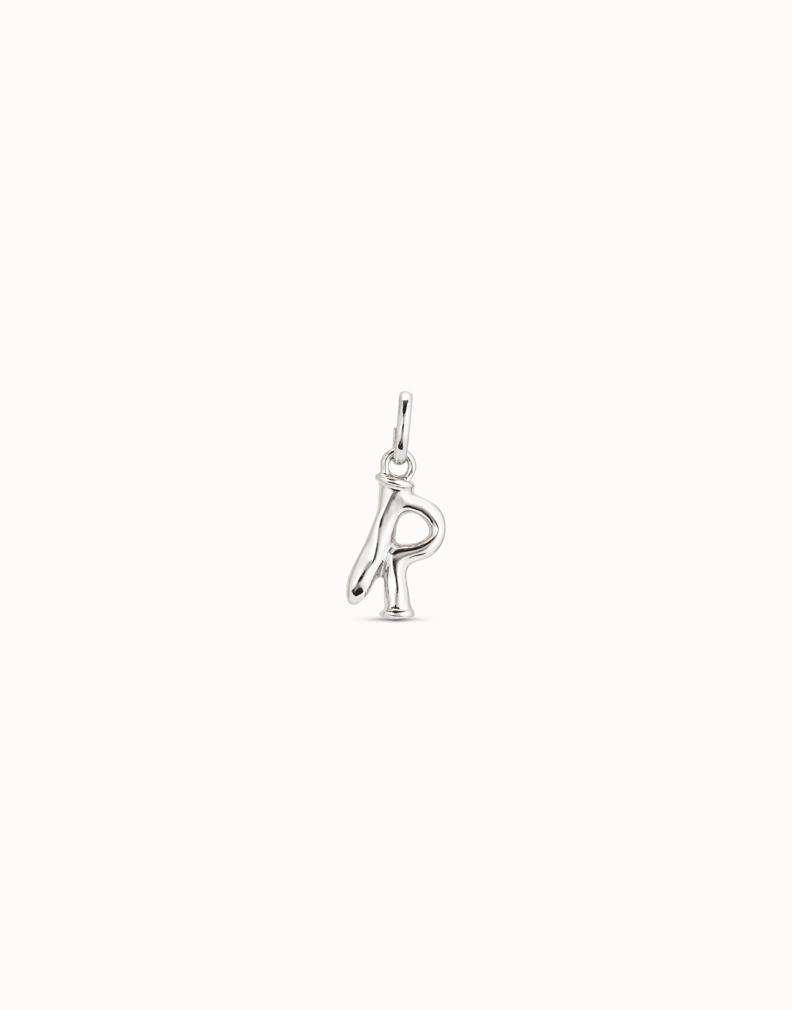 Charm placcato argento Sterling a forma di lettera R, Argent, large image number null