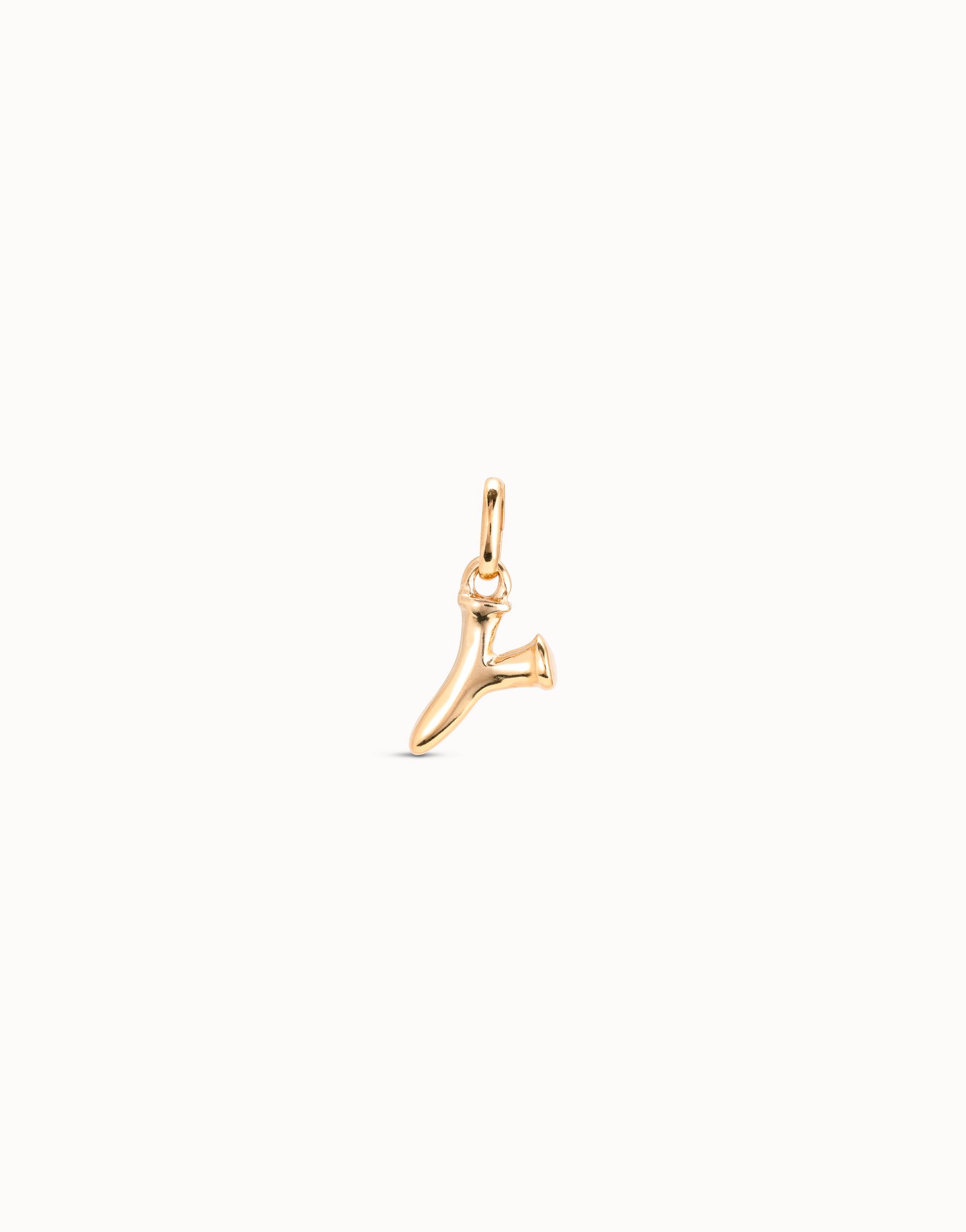 18K gold-plated letter Y charm, Golden, large image number null