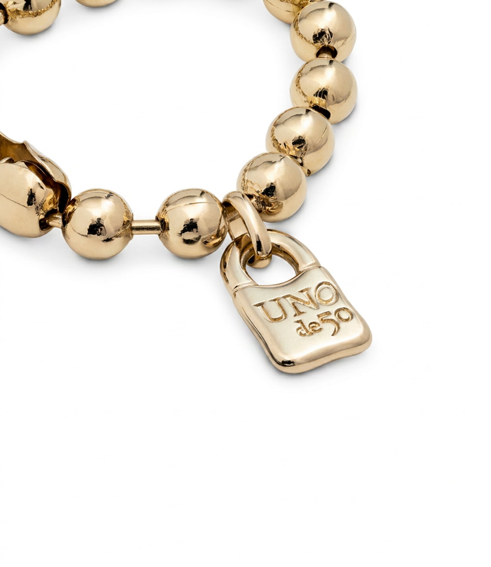 Beaded bracelet with a padlock charm