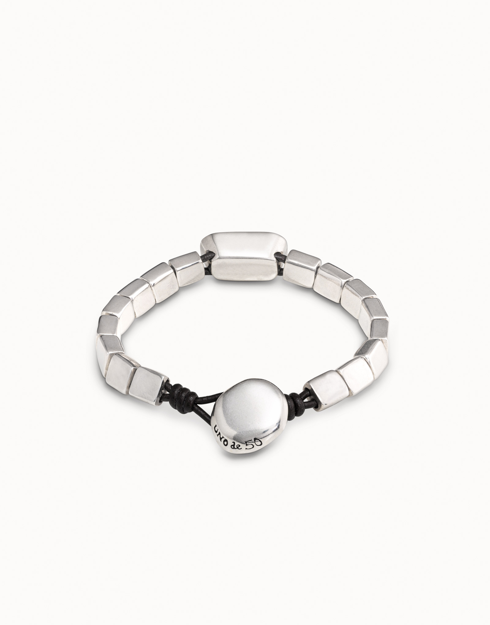 Sterling silver-plated bracelet with hidden spring, 2 lateral white and 1 central gray crystals, Gray, large image number null