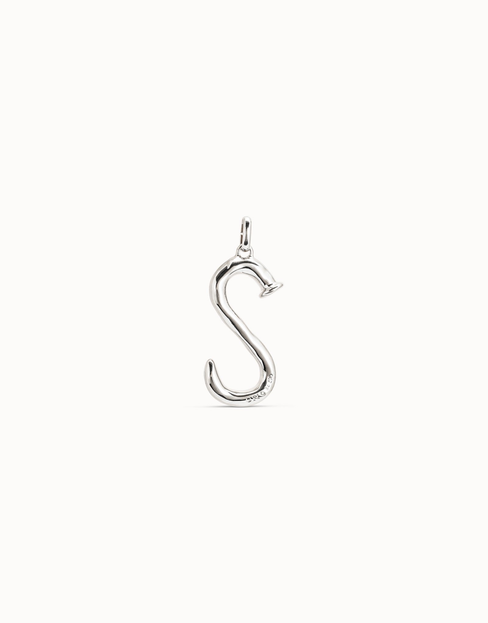 Sterling silver-plated letter S pendant, Silver, large image number null