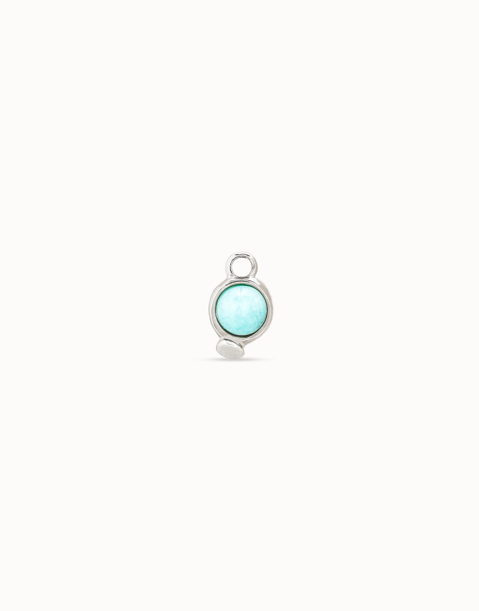 Sterling silver-plated circle and crystal piercing charm, Silver, large image number null