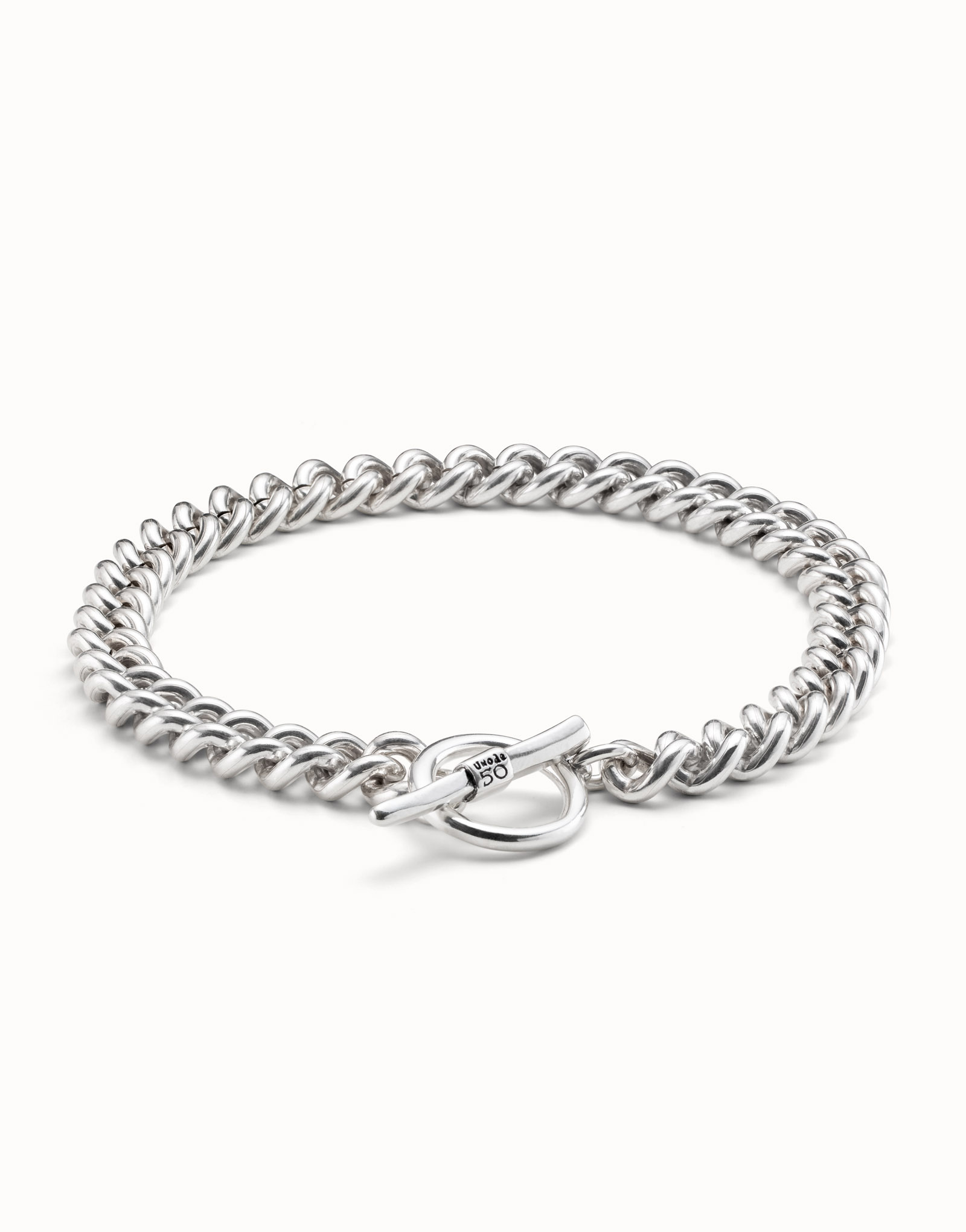 Sterling silver-plated necklace with curb chain | UNOde50