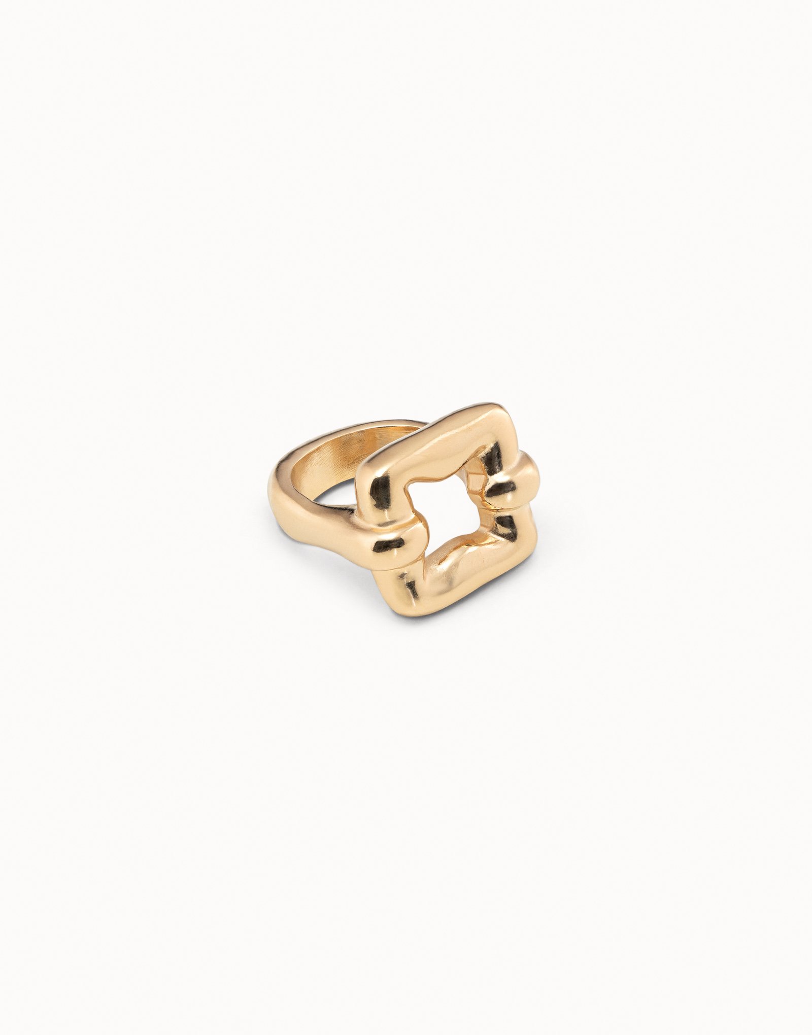 Anello maglia quadrata placcato oro 18k, Dorado, large image number null