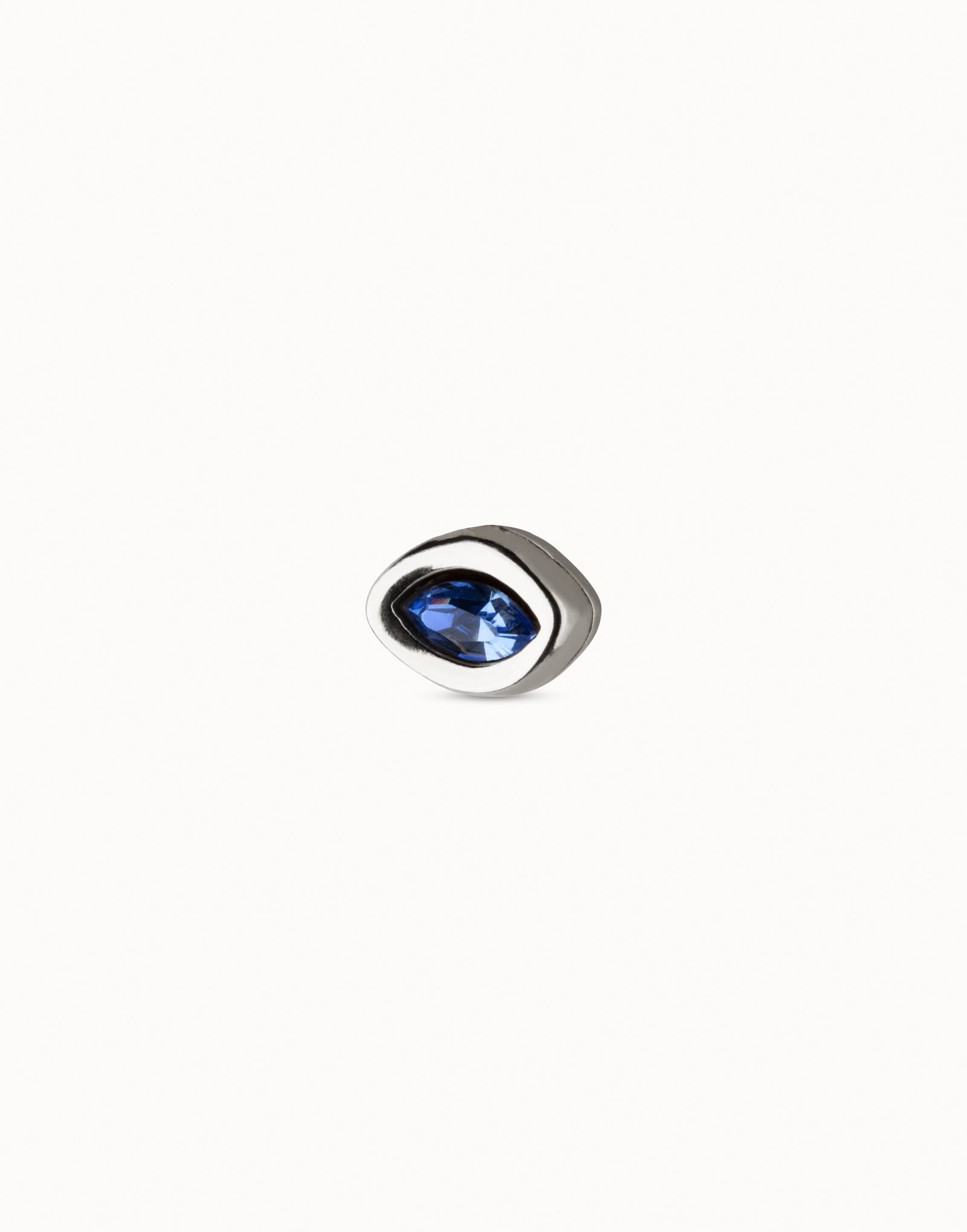 Sterling silver-plated eye piercing charm with a crystal, Silver, large image number null