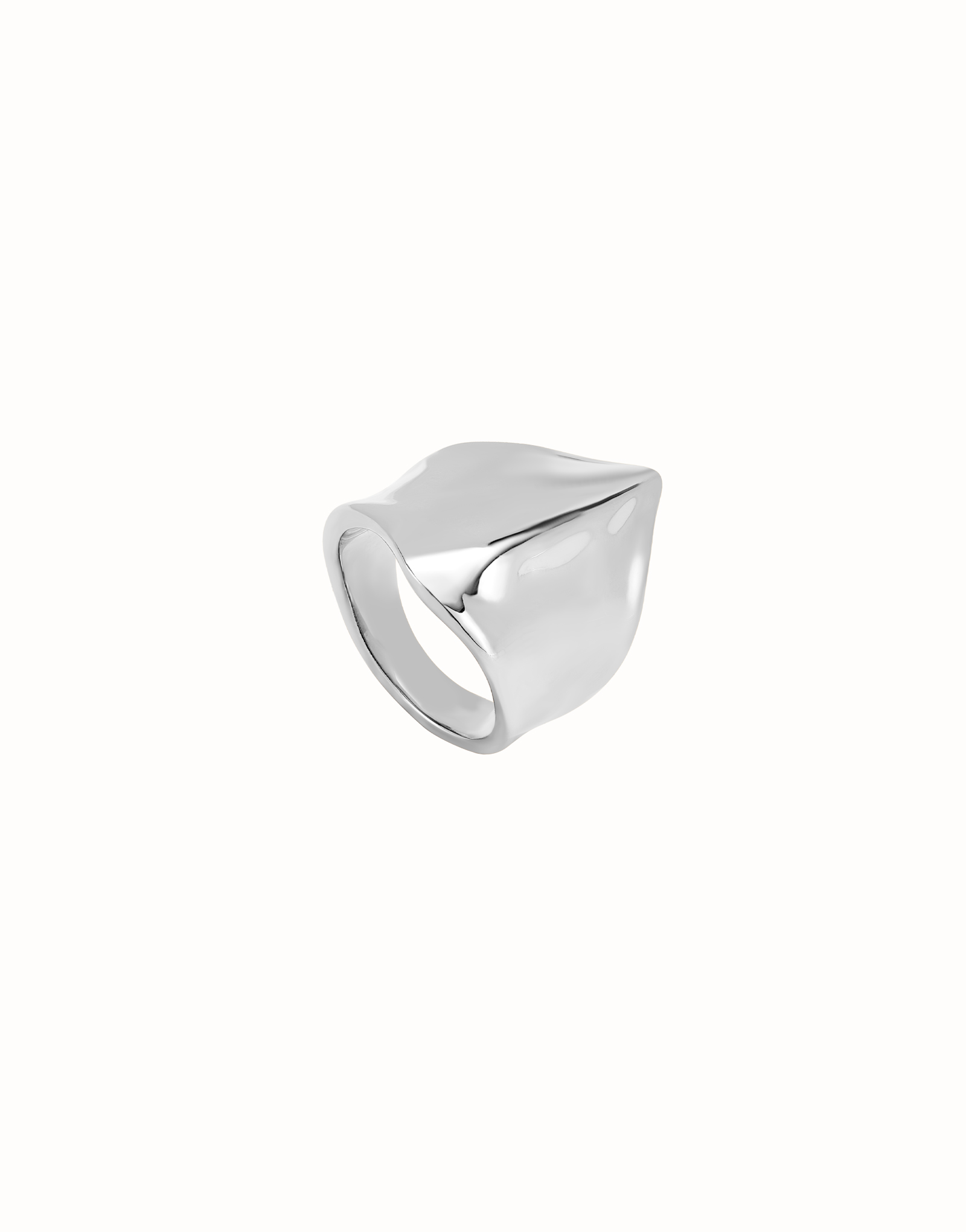 UNOde50 Anello In Lega Metallica Placcata Argento - Design Pieghevole E Scultoreo