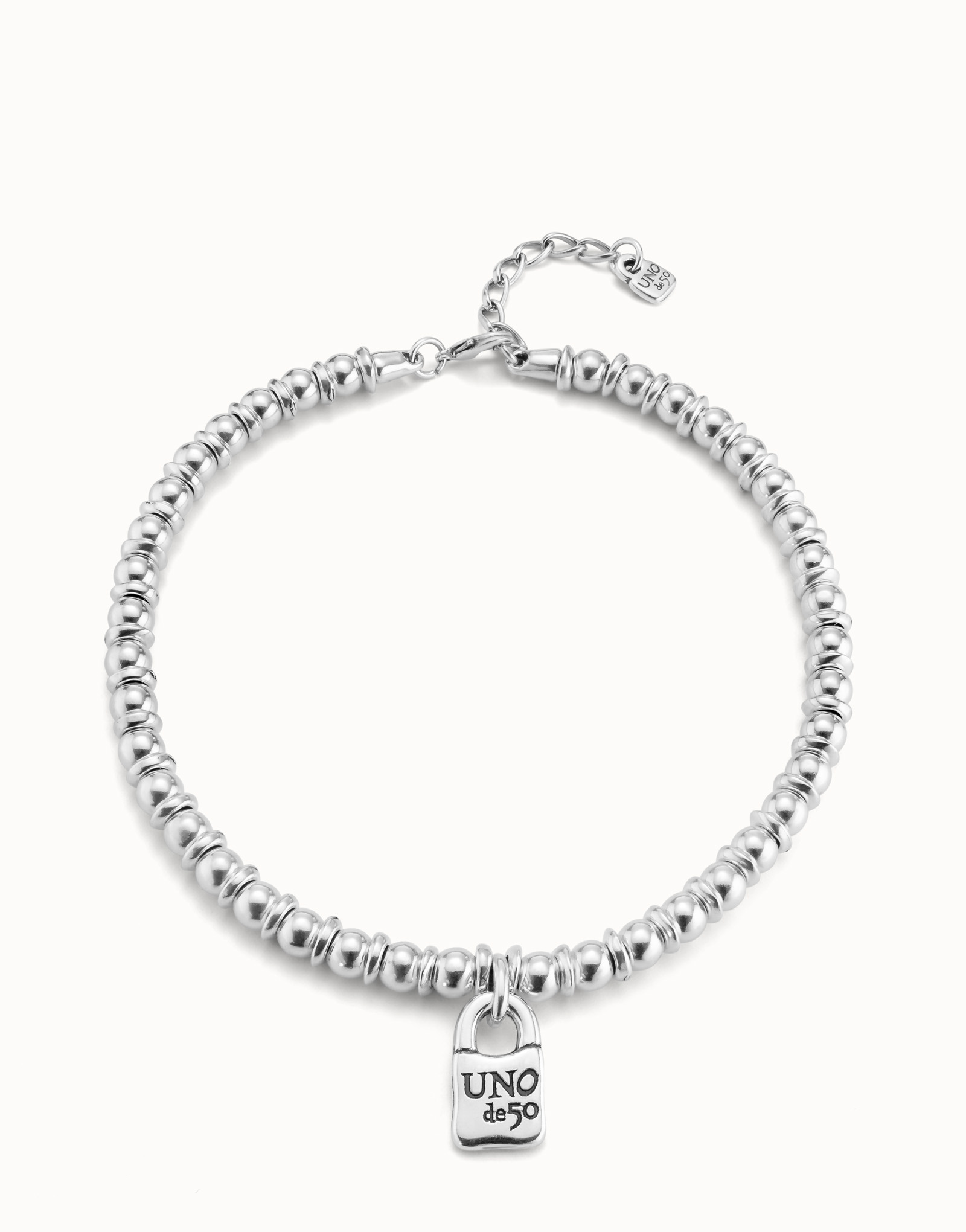 Collana placcata argento Sterling con charm a forma di lucchetto, Argent, large image number null