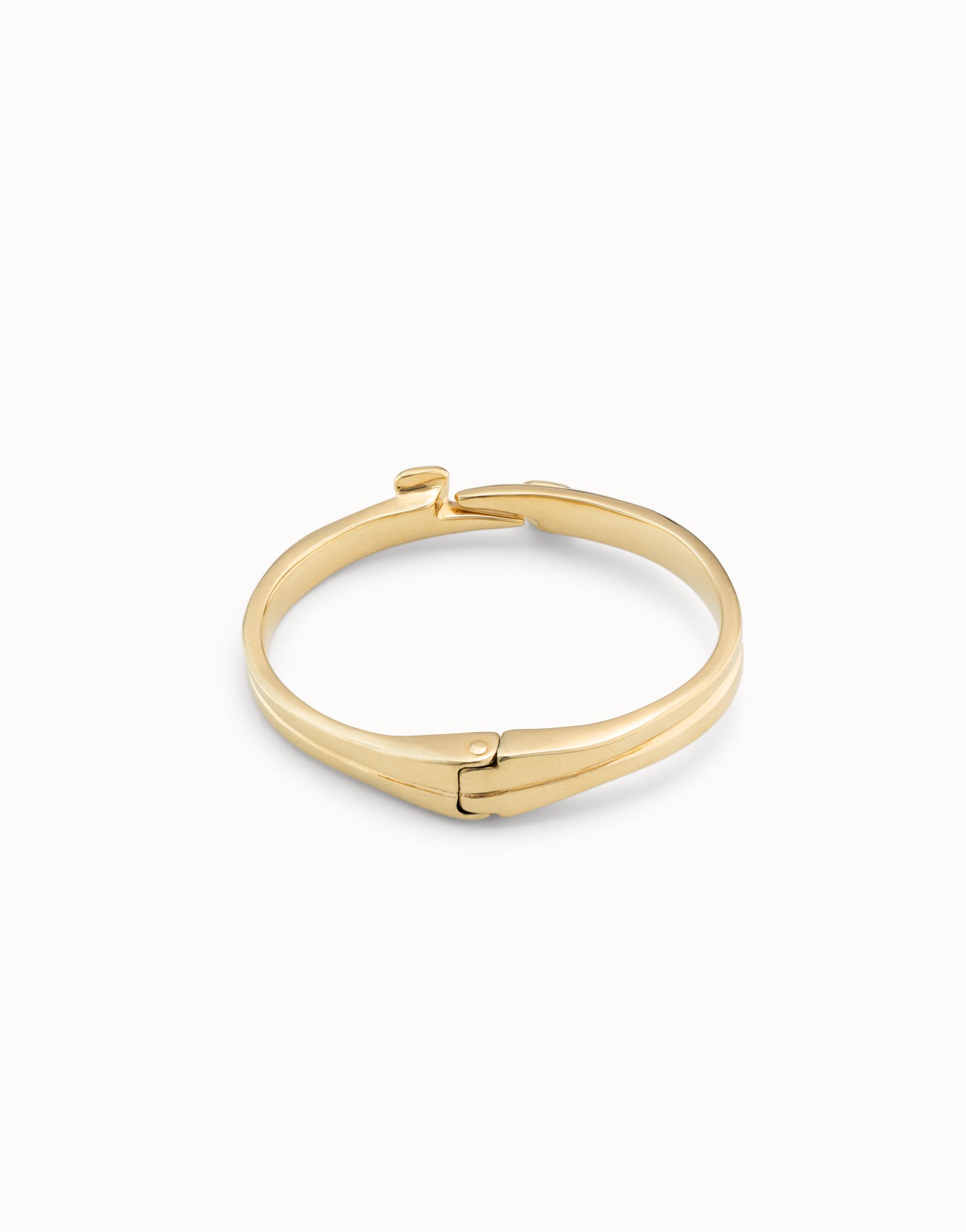 18K gold-plated nail shaped bracelet with hidden spring, Golden, large image number null