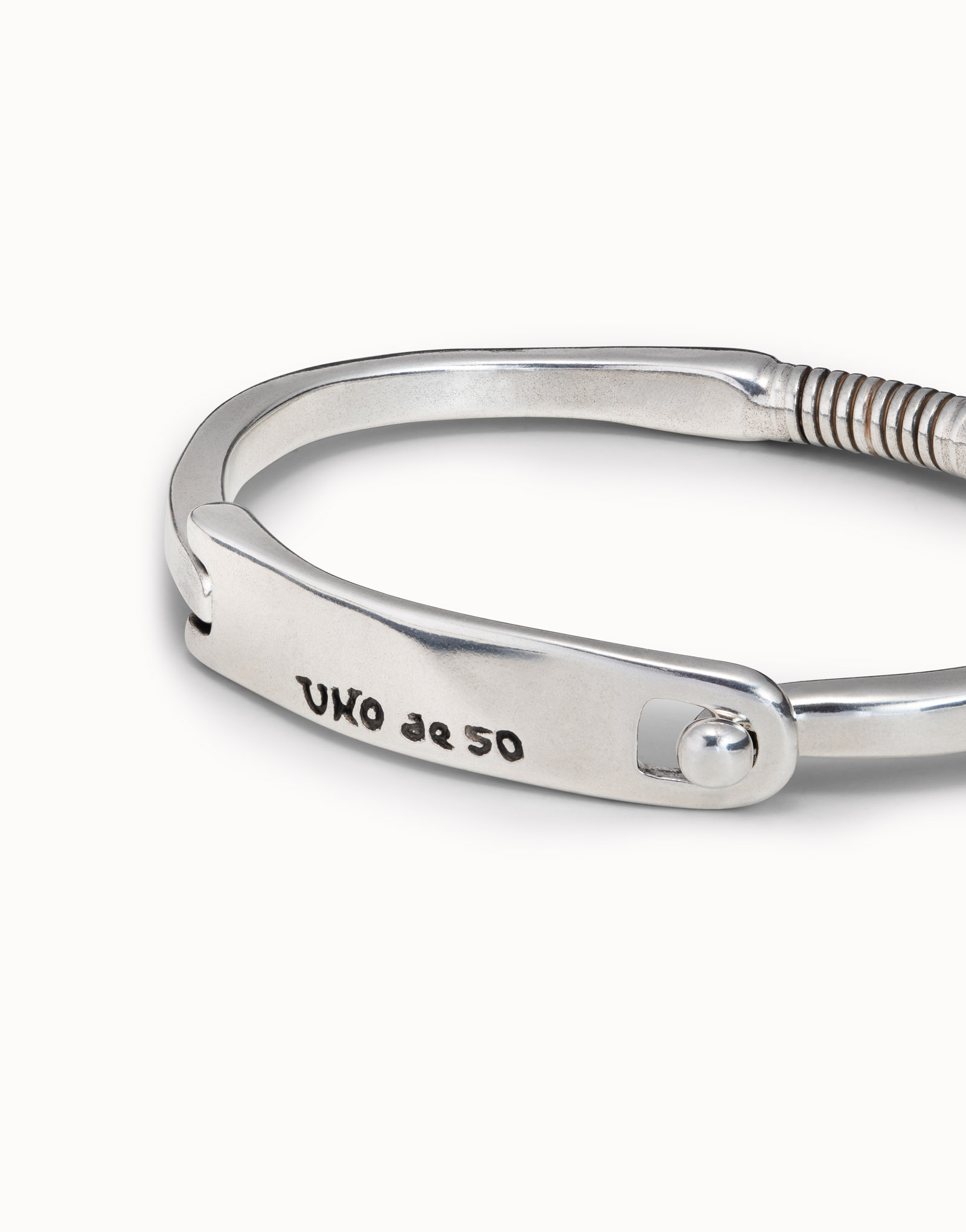 Sterling silver-plated rigid bracelet, , large image number null