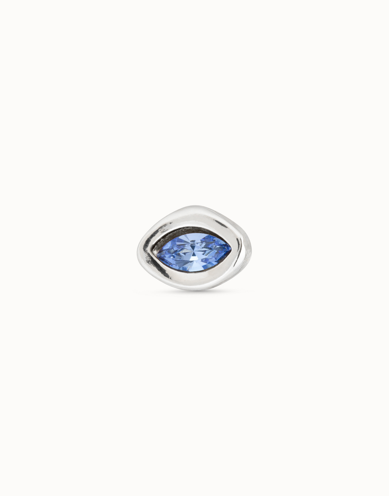 Piercing plaqué argent et cristal bleu, Argent, large image number null