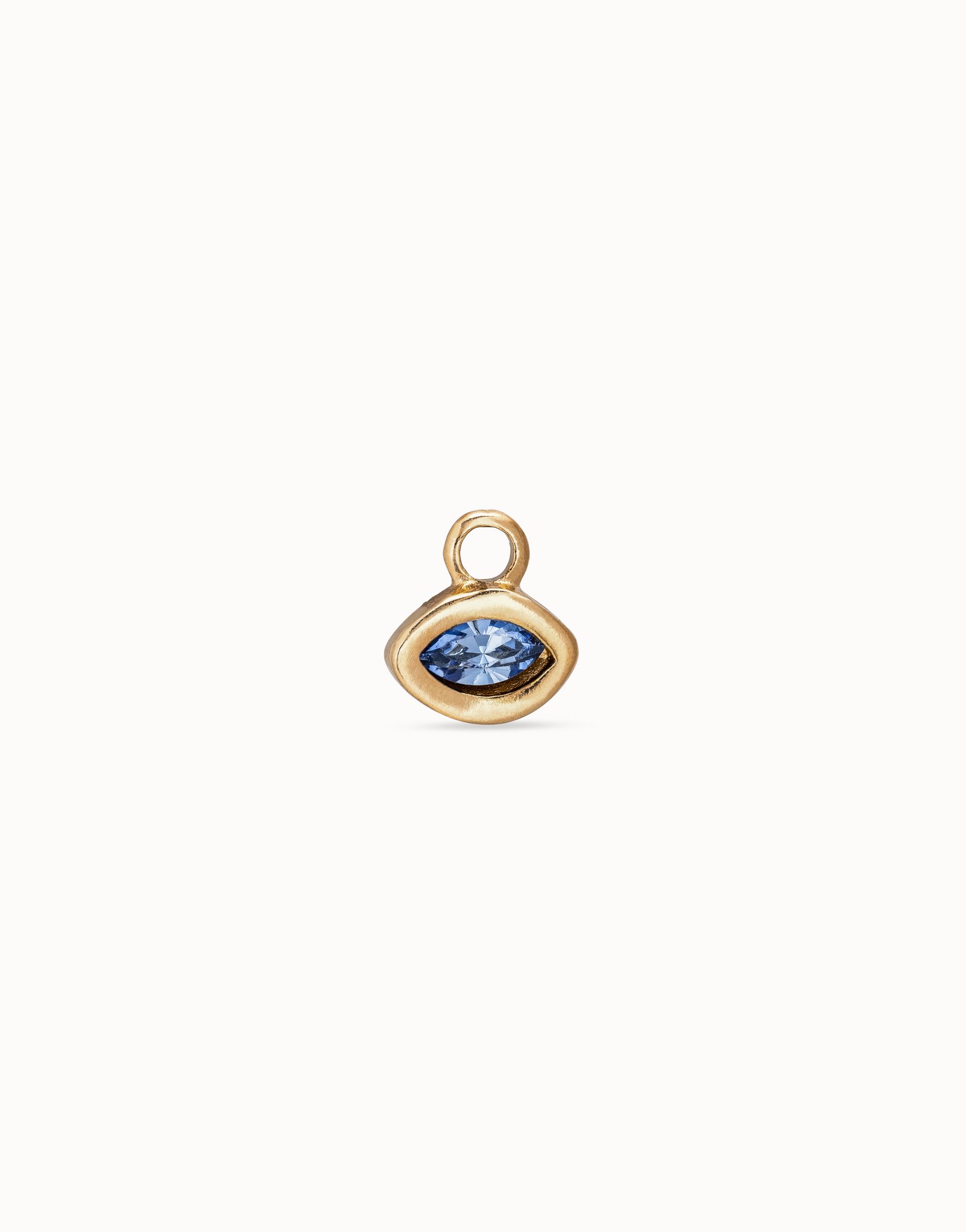 18K gold-plated eye piercing charm with a crystal, Golden, large image number null