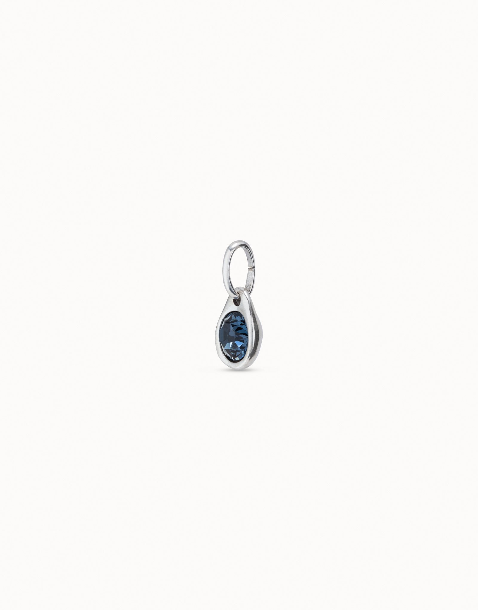 Charm circolare placcato argento Sterling con cristallo, Argent, large image number null