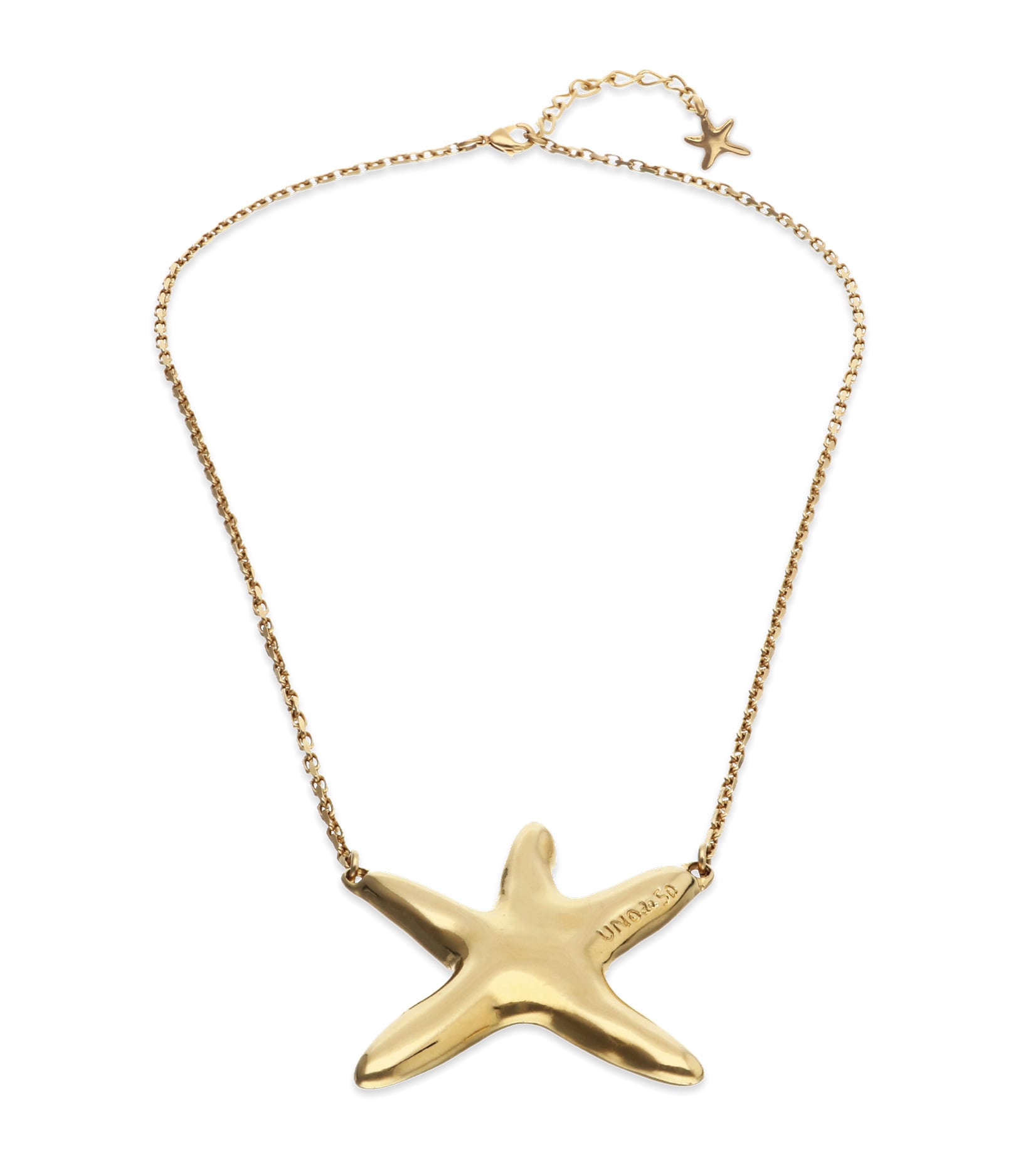 Collar medio ba&ntilde;ado en oro con estrella de mar