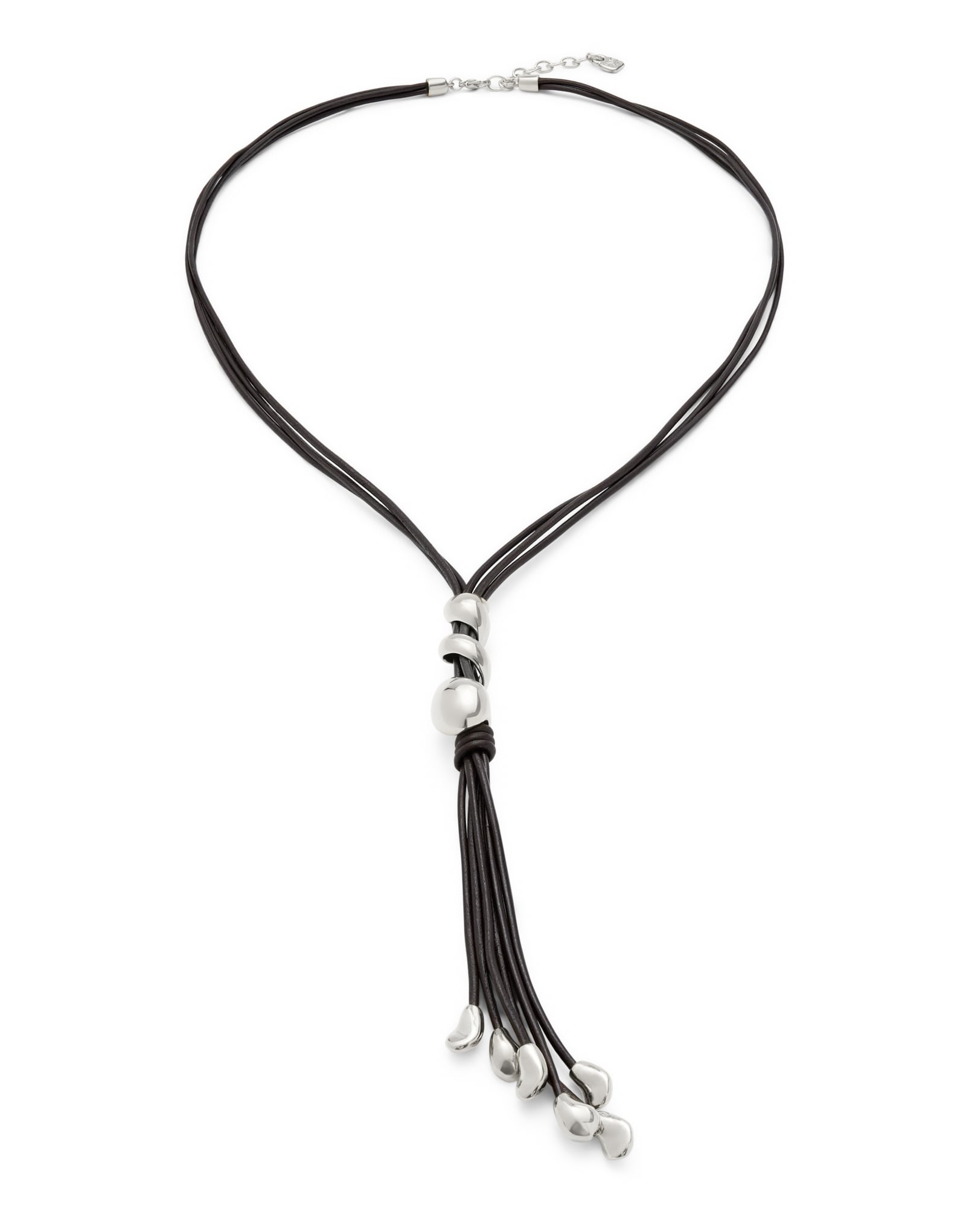 Long leather necklace with a spiral