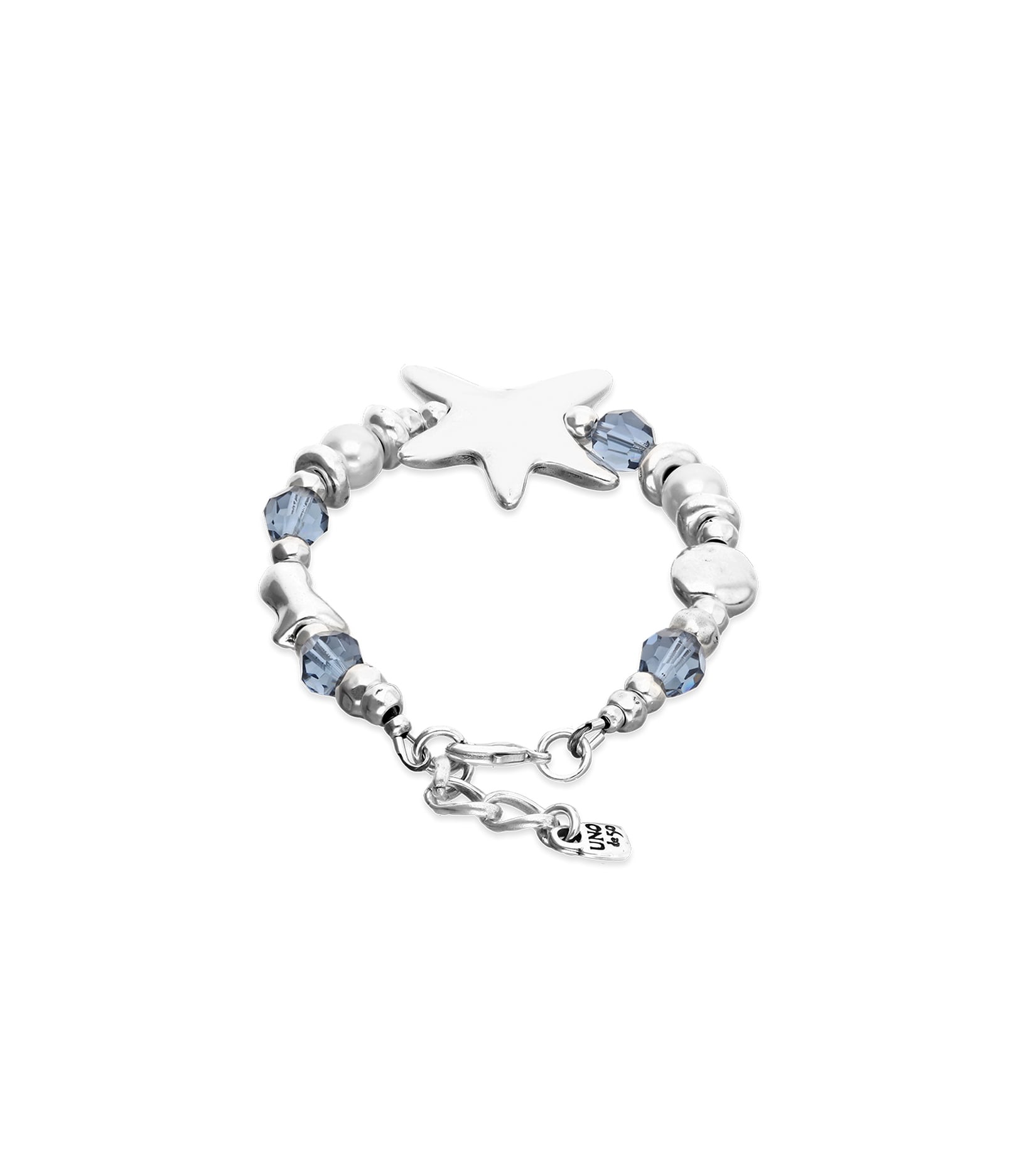 Elastic bracelet with blue crystals and starfish