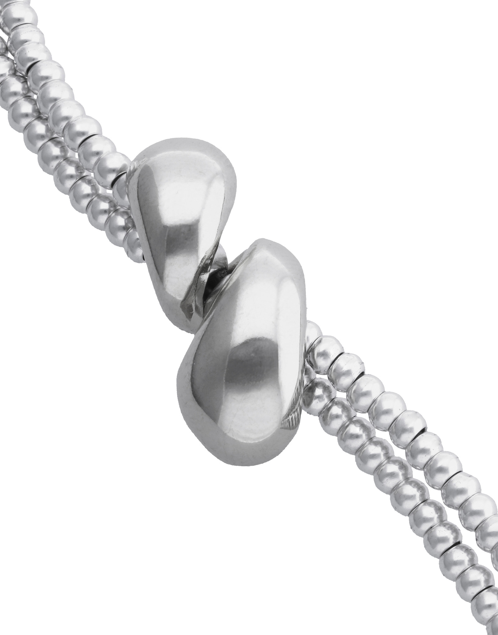 Double-strand bracelet with lobster clasp and two drops