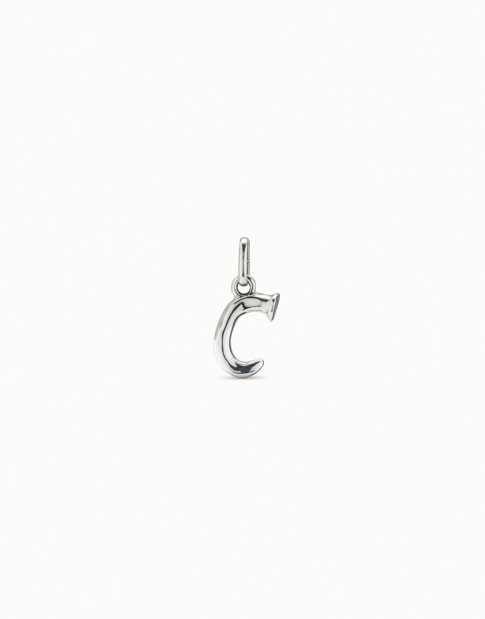 Charm placcato argento Sterling a forma di lettera C, Argent, large image number null