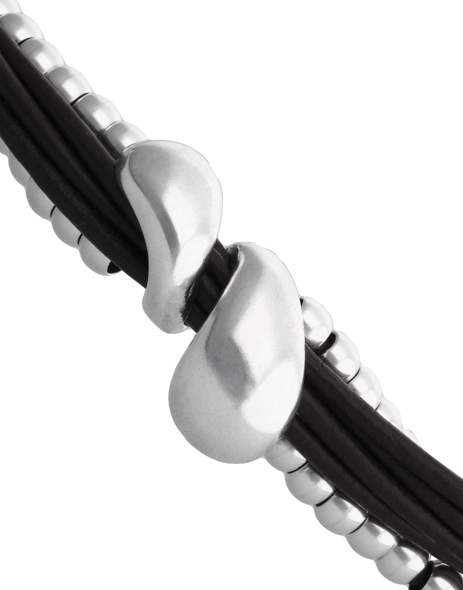 Leather bracelet with two drops
