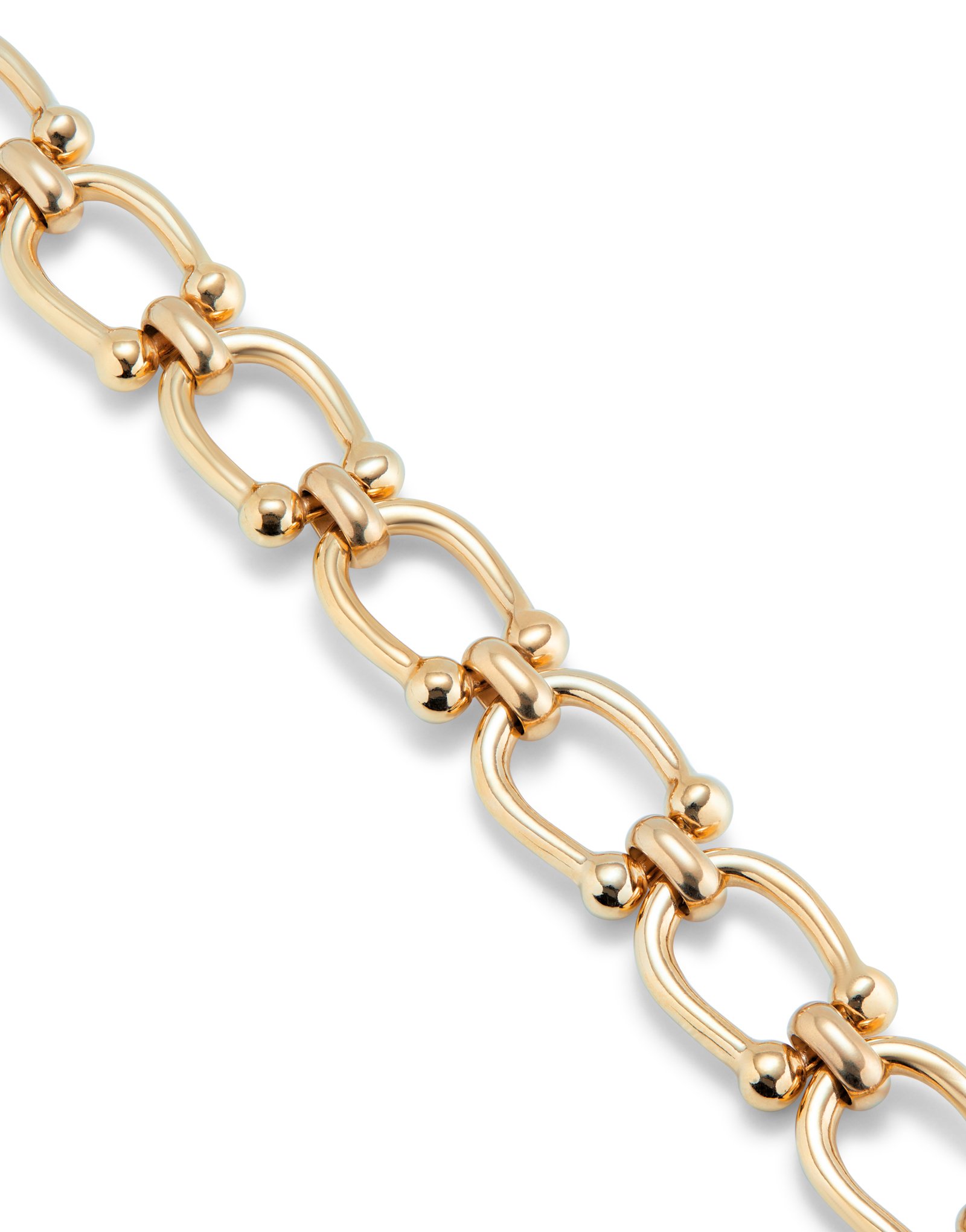 18K gold-plated bracelet with medium sized oval links, Golden, large image number null