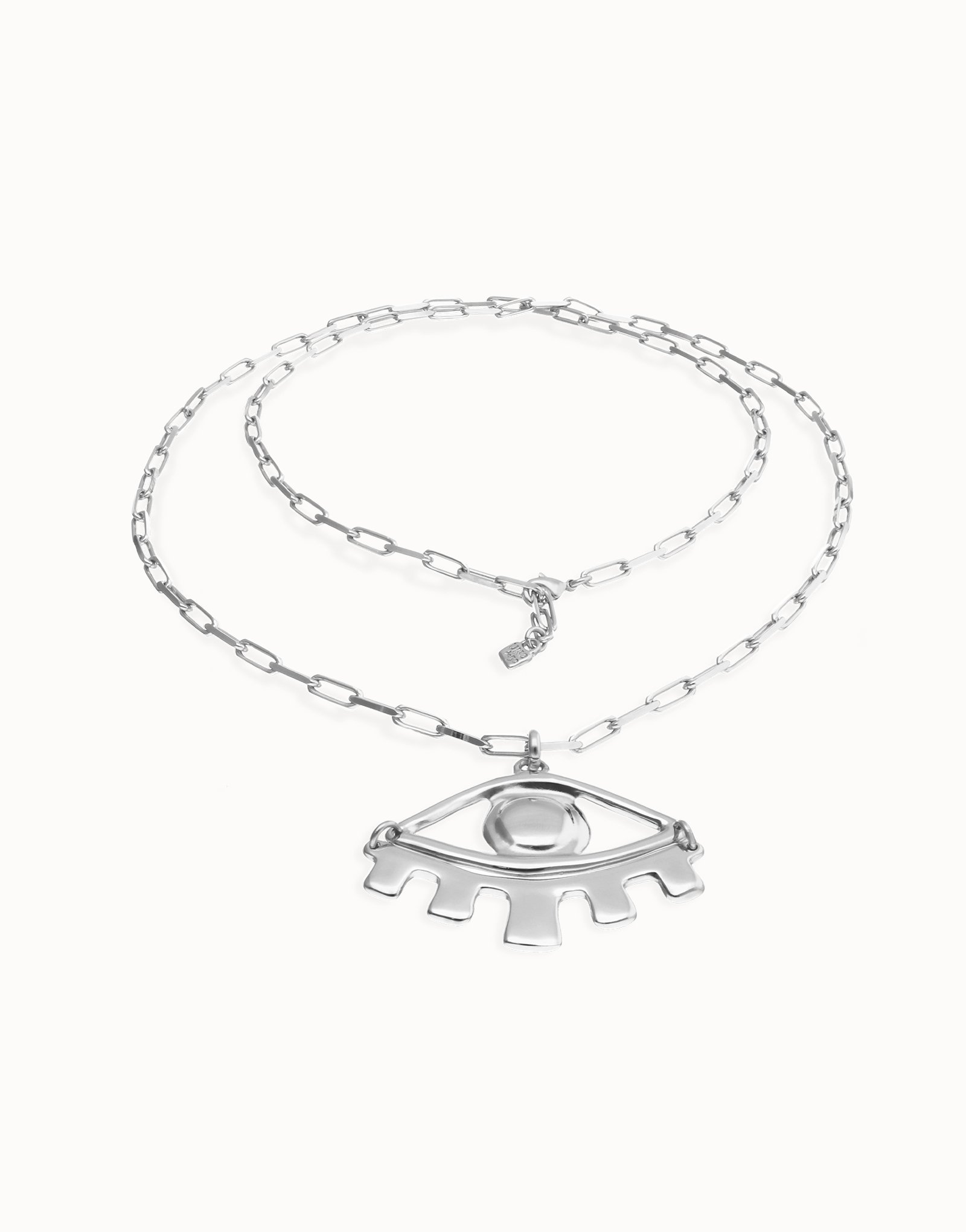 Collar largo bañado en plata de ley con ojo grande, Argent, large thumbnail